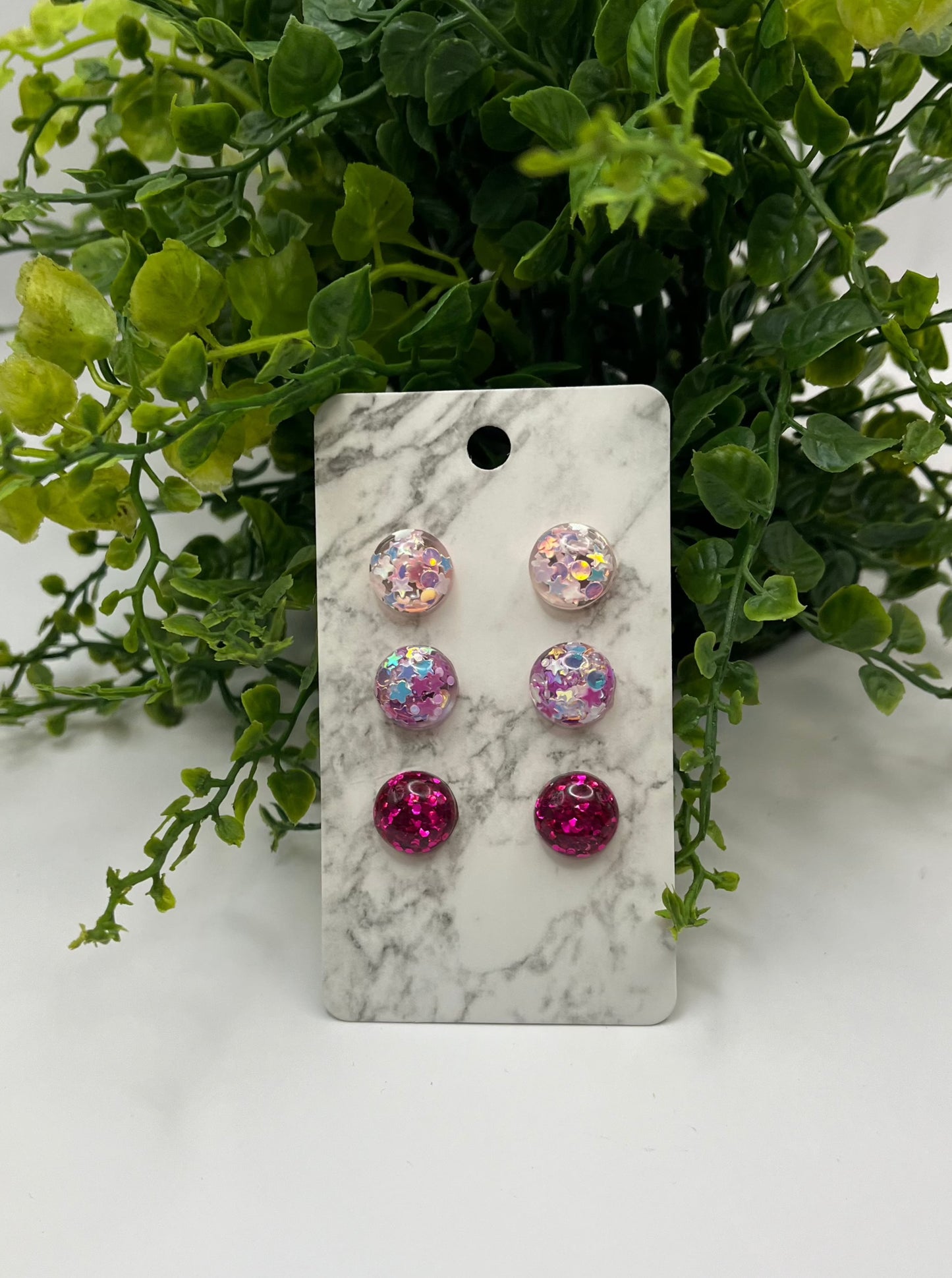 3 Pair Pink glitter set