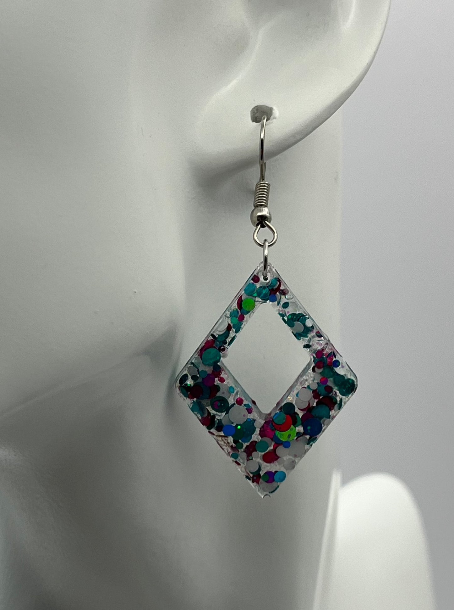 Medium diamonds white, pink, and teal