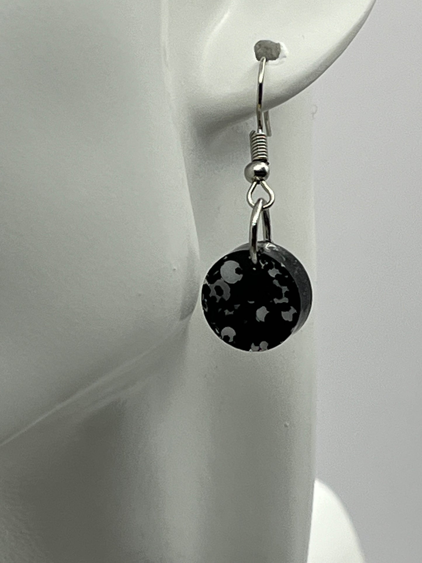 Small Circles Black with White Glitter