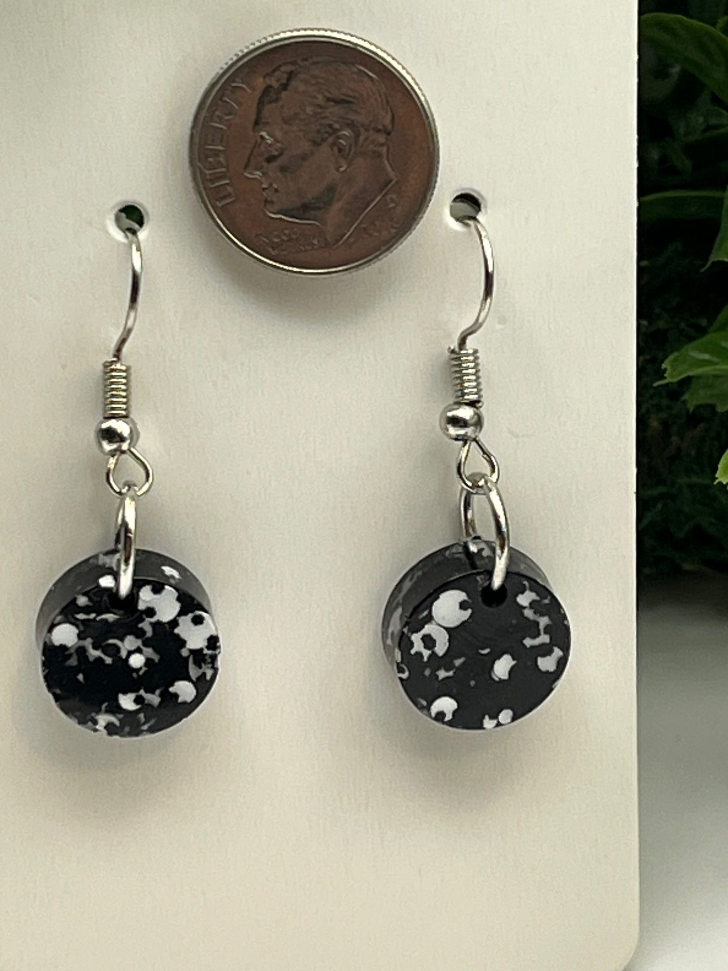 Small Circles Black with White Glitter