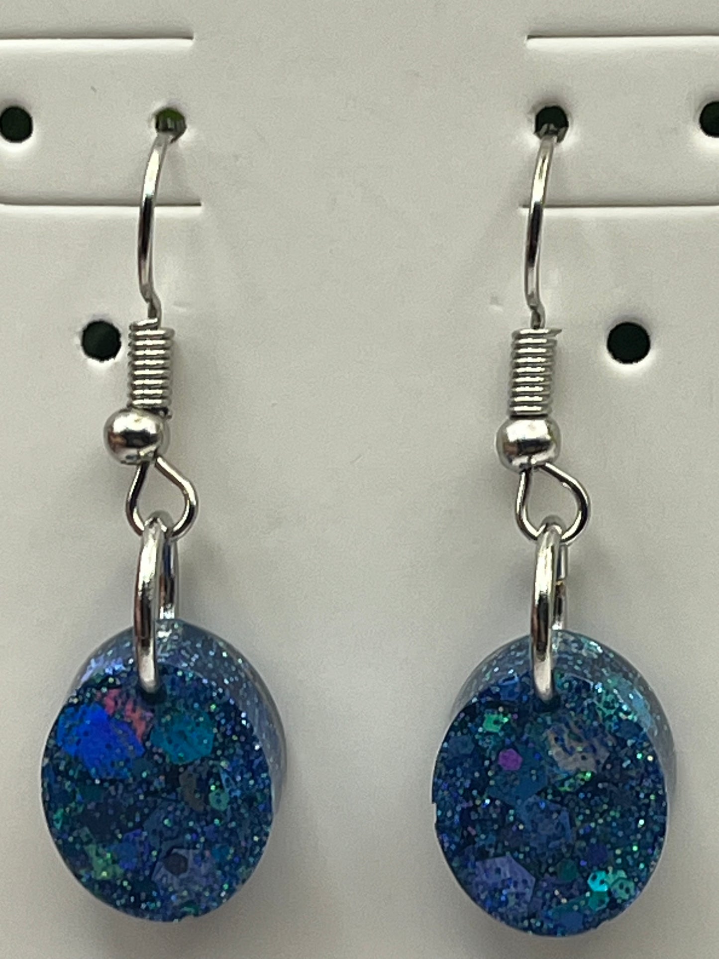 Small Ovals Blue with Chunky Glitter
