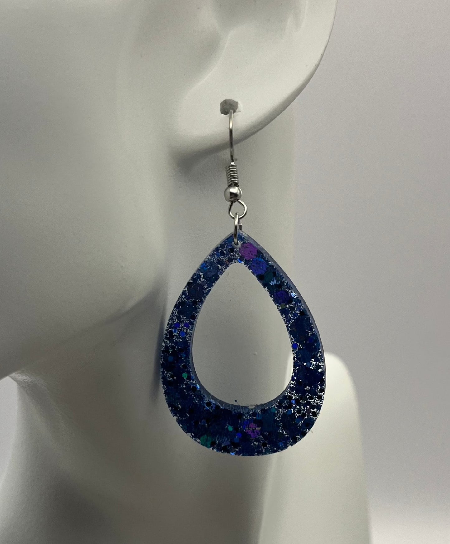 Medium Teardrops Blue Chunky Glitter