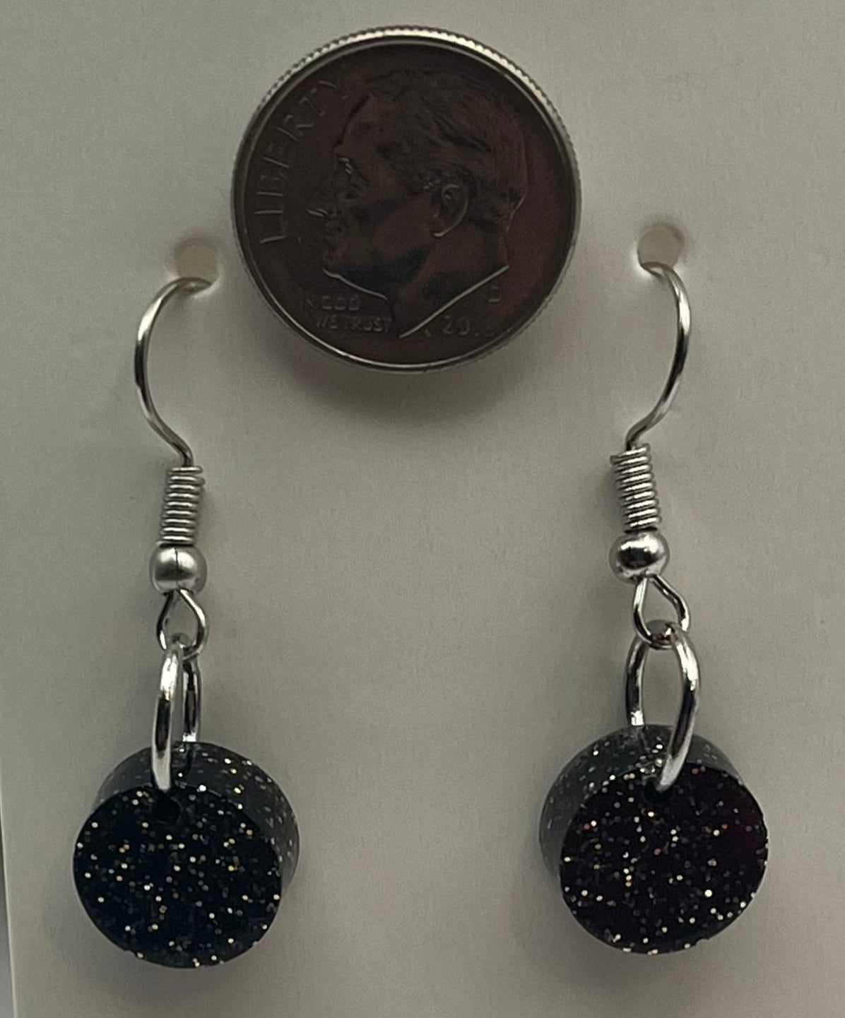 Small Circles Black with Gold Sprinkles