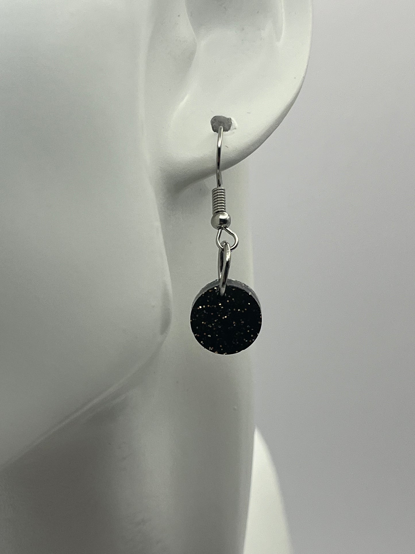 Small Circles Black with Gold Sprinkles