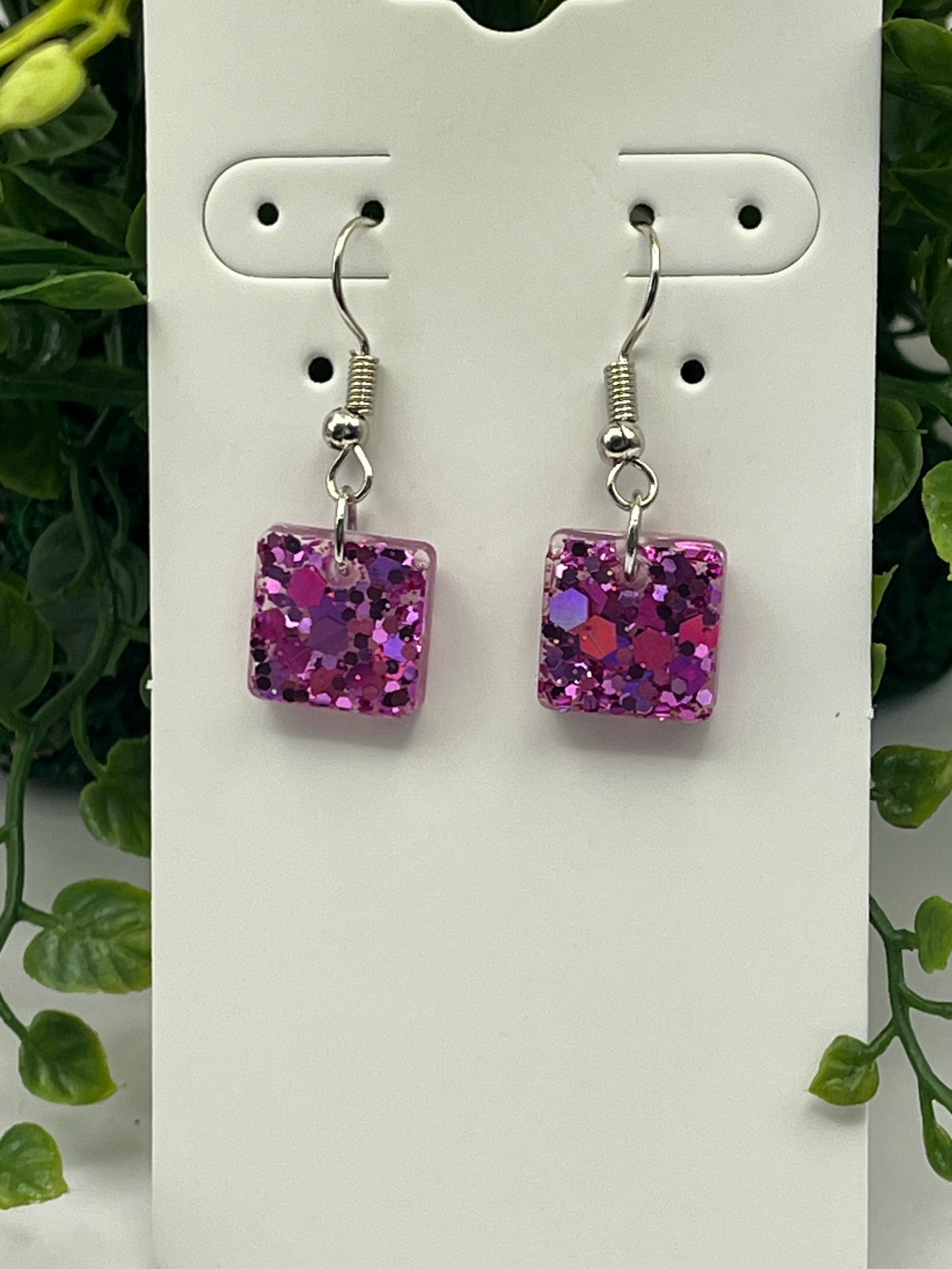 Small Squares Pink Holographic