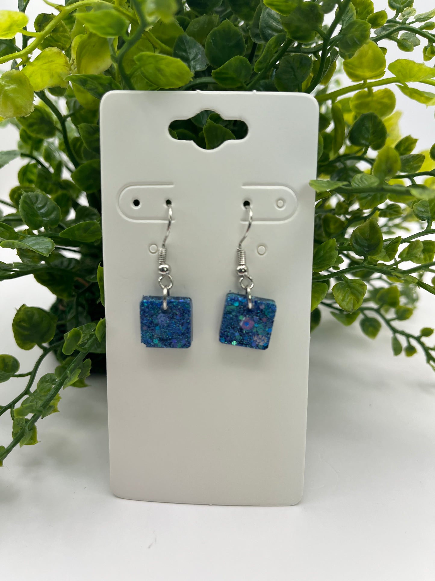 Small Squares Blue Holographic