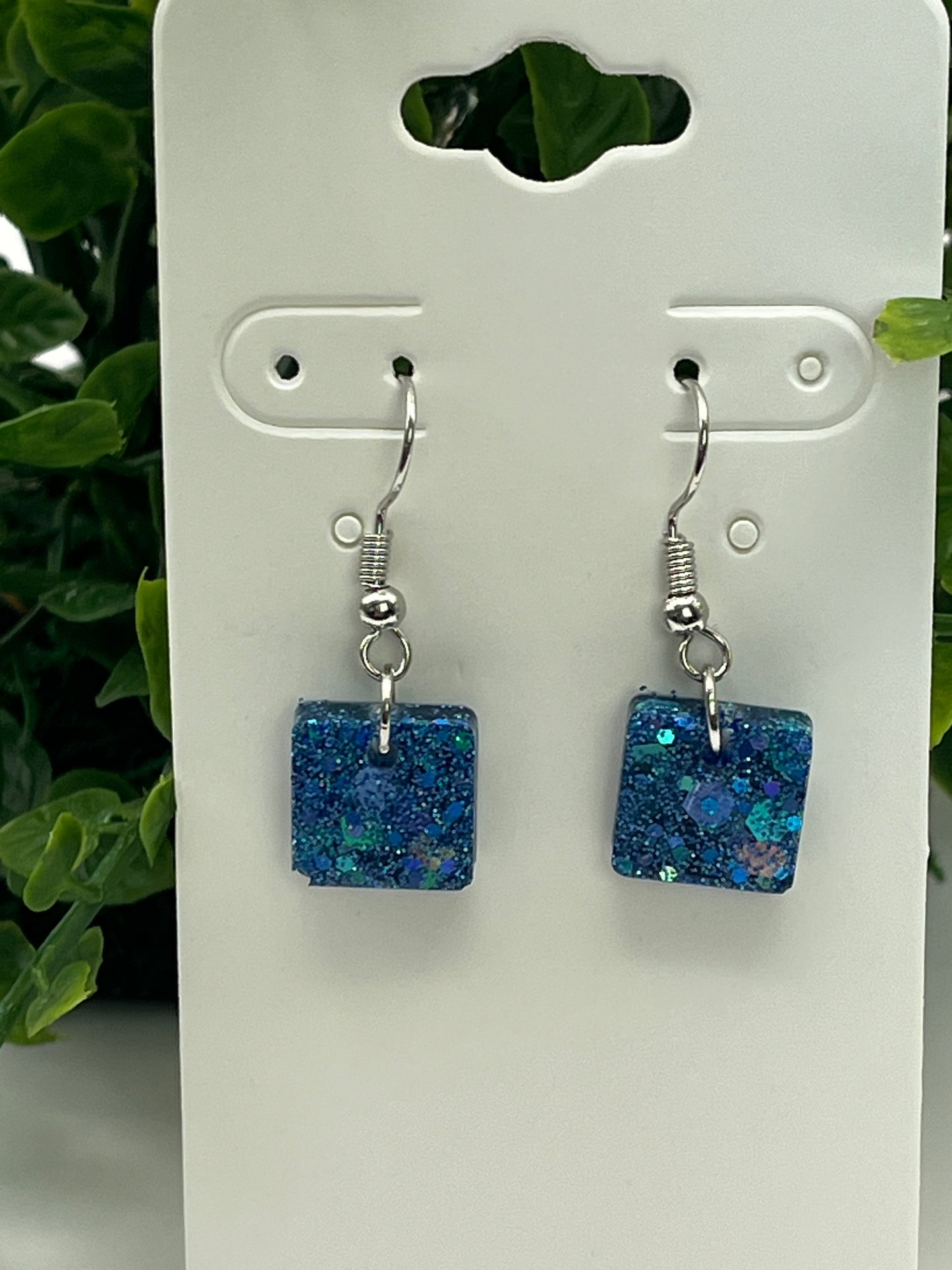 Small Squares Blue Holographic