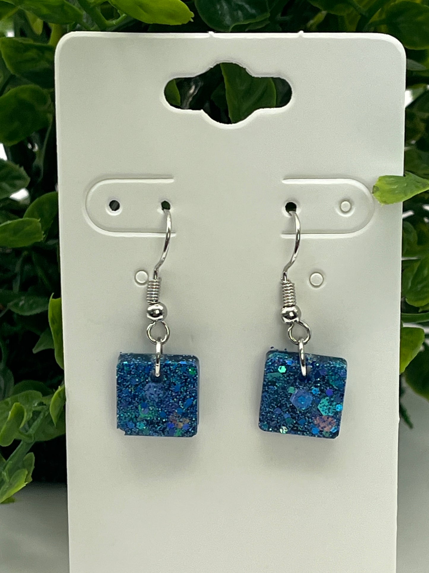 Small Squares Blue Holographic
