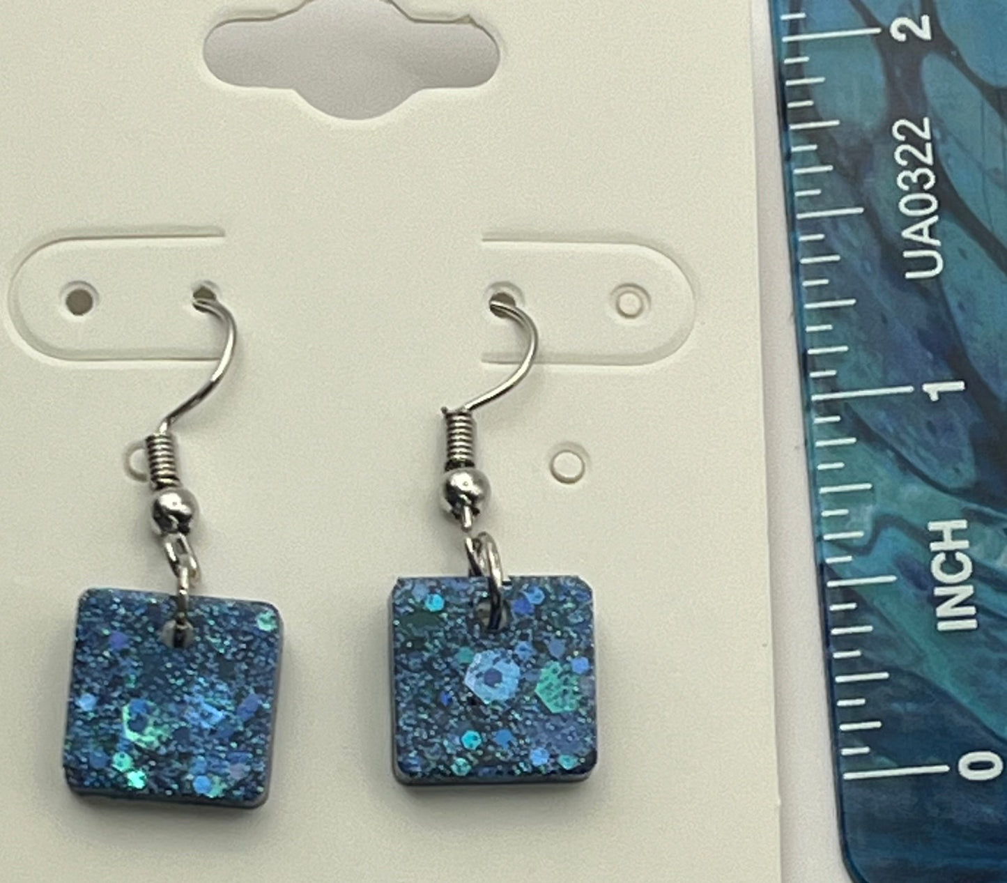 Small Squares Blue Holographic