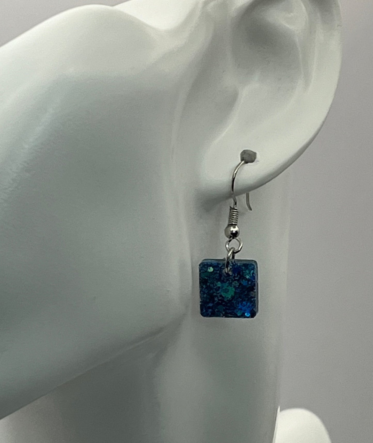 Small Squares Blue Holographic