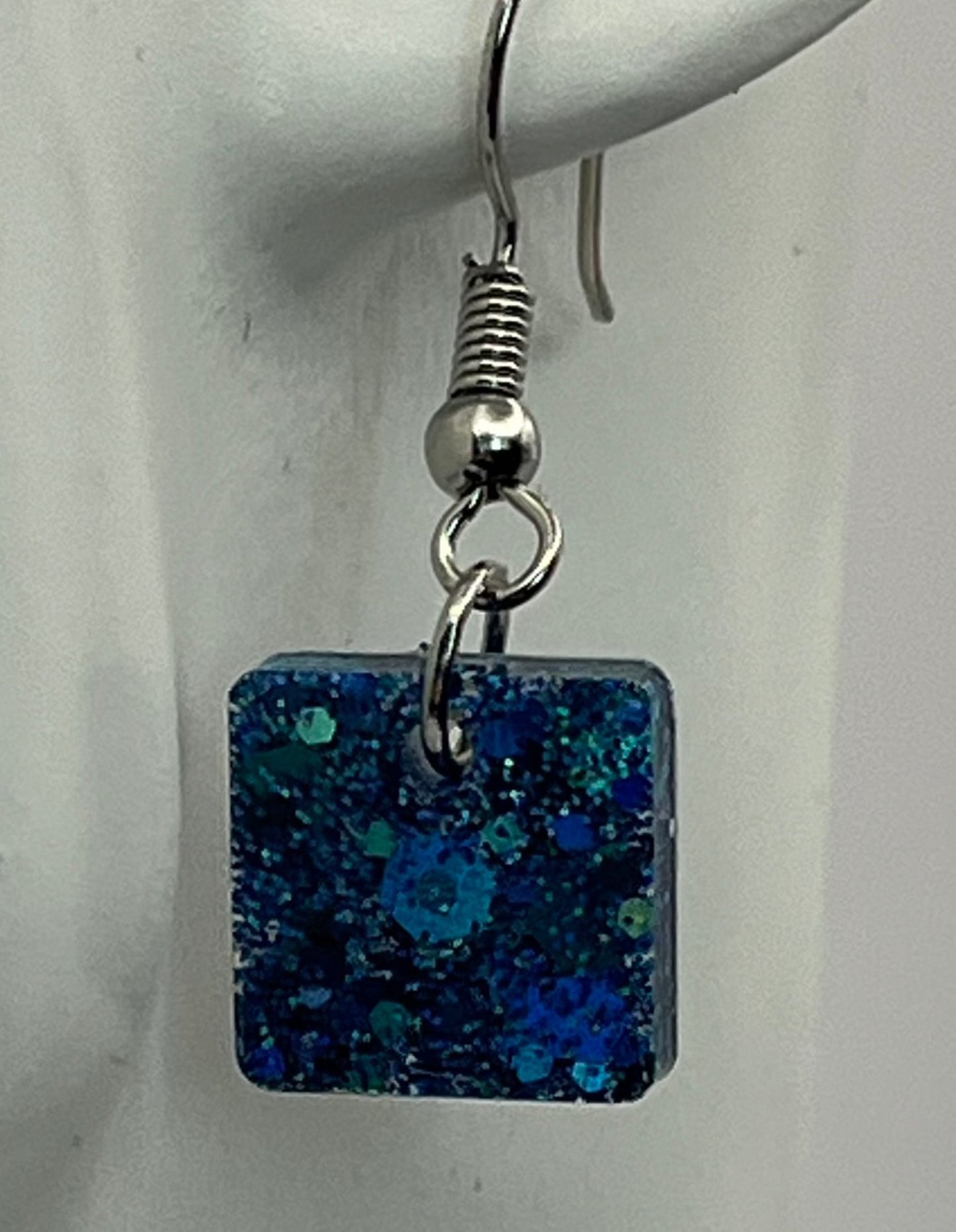 Small Squares Blue Holographic