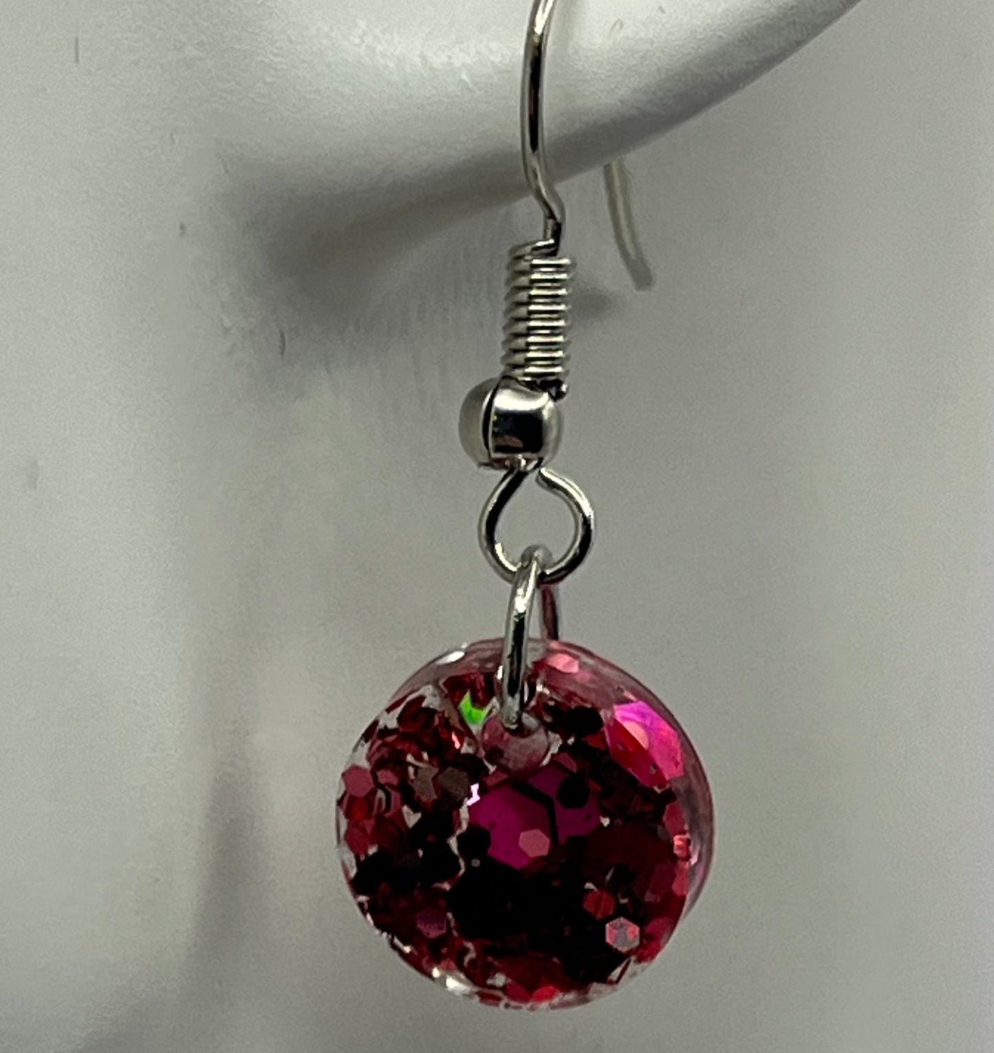 Small circles pink with silver