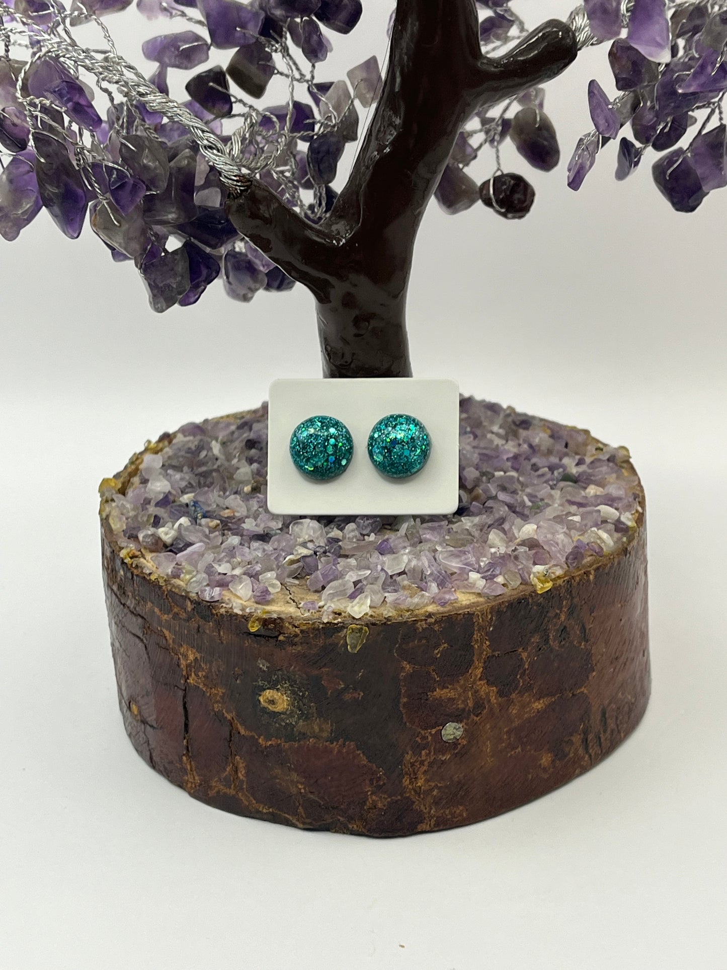 Single Pair Teal Holographic Studs
