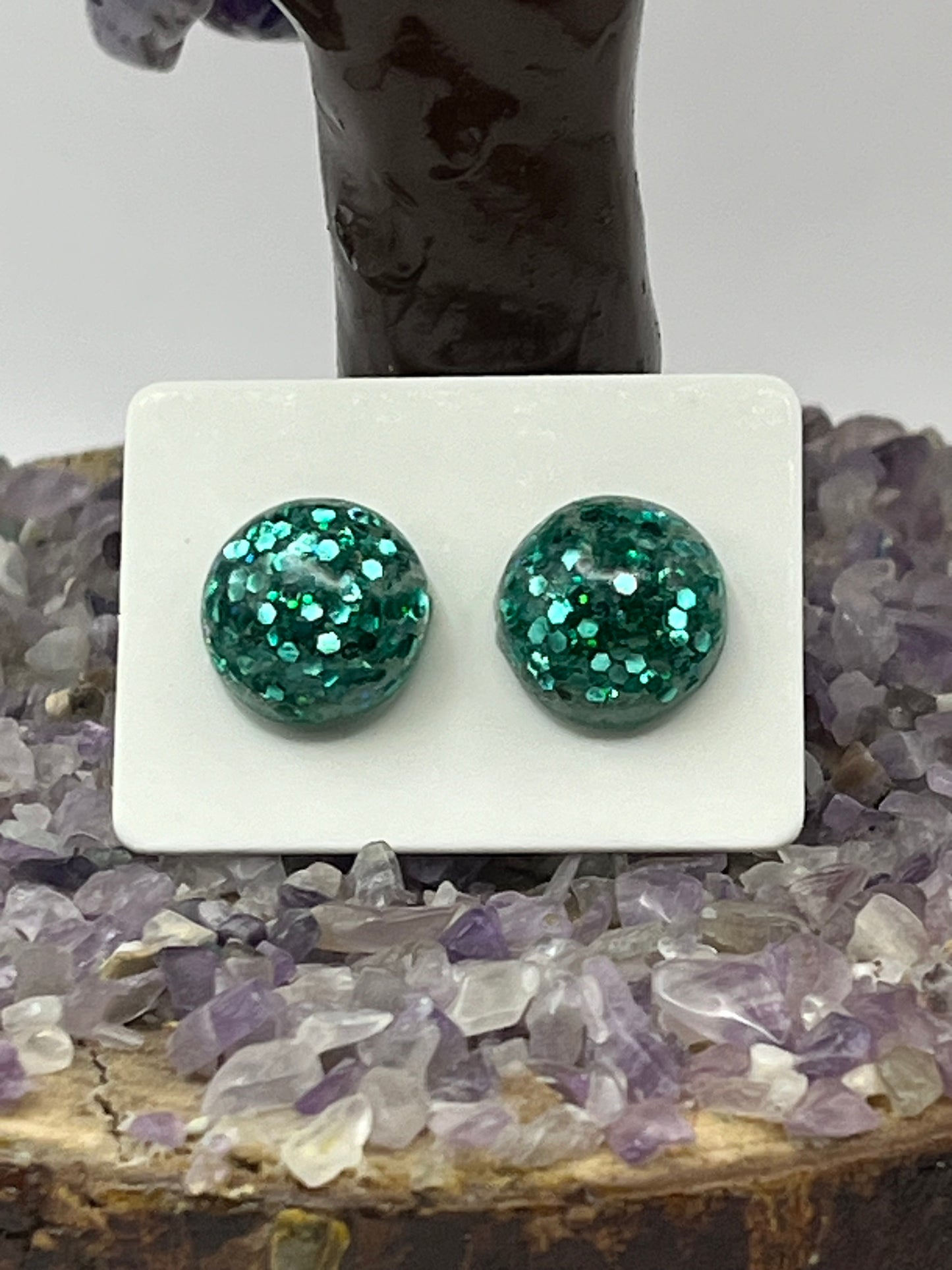 Single Pair Greenish Teal Studs