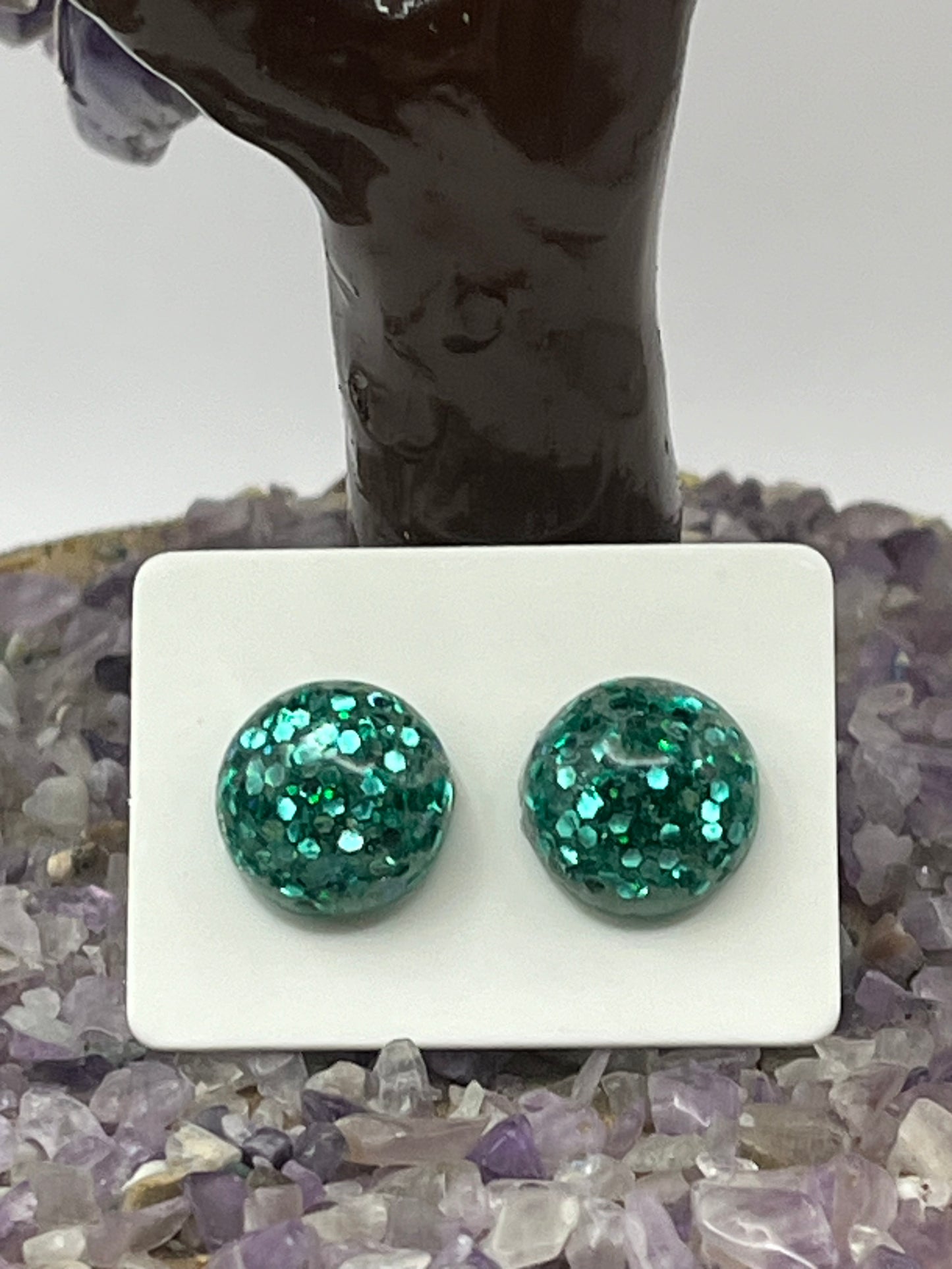 Single Pair Greenish Teal Studs