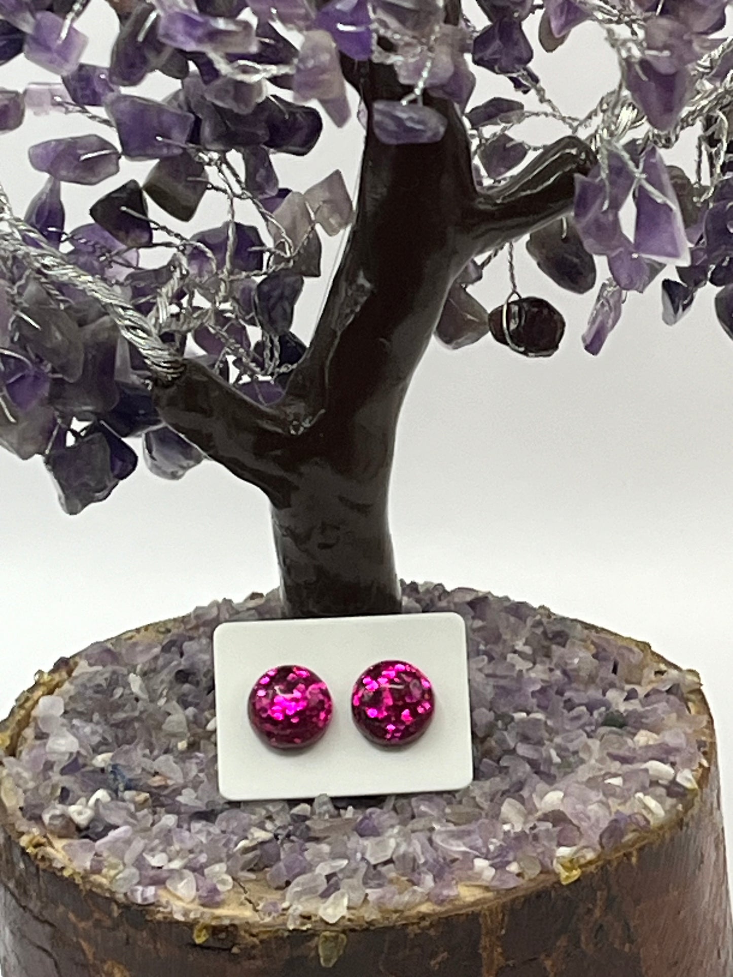 Single Pair Bright Pink Studs