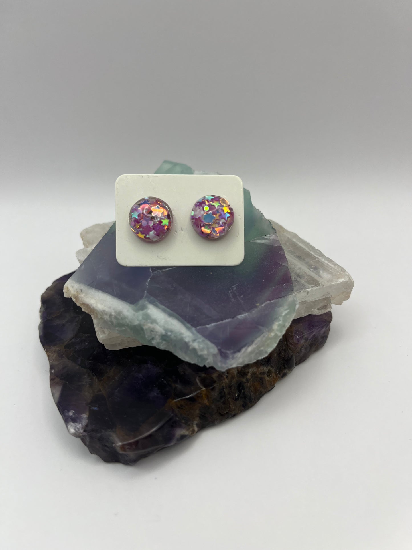 Single Pair Dark Pink with Star Studs