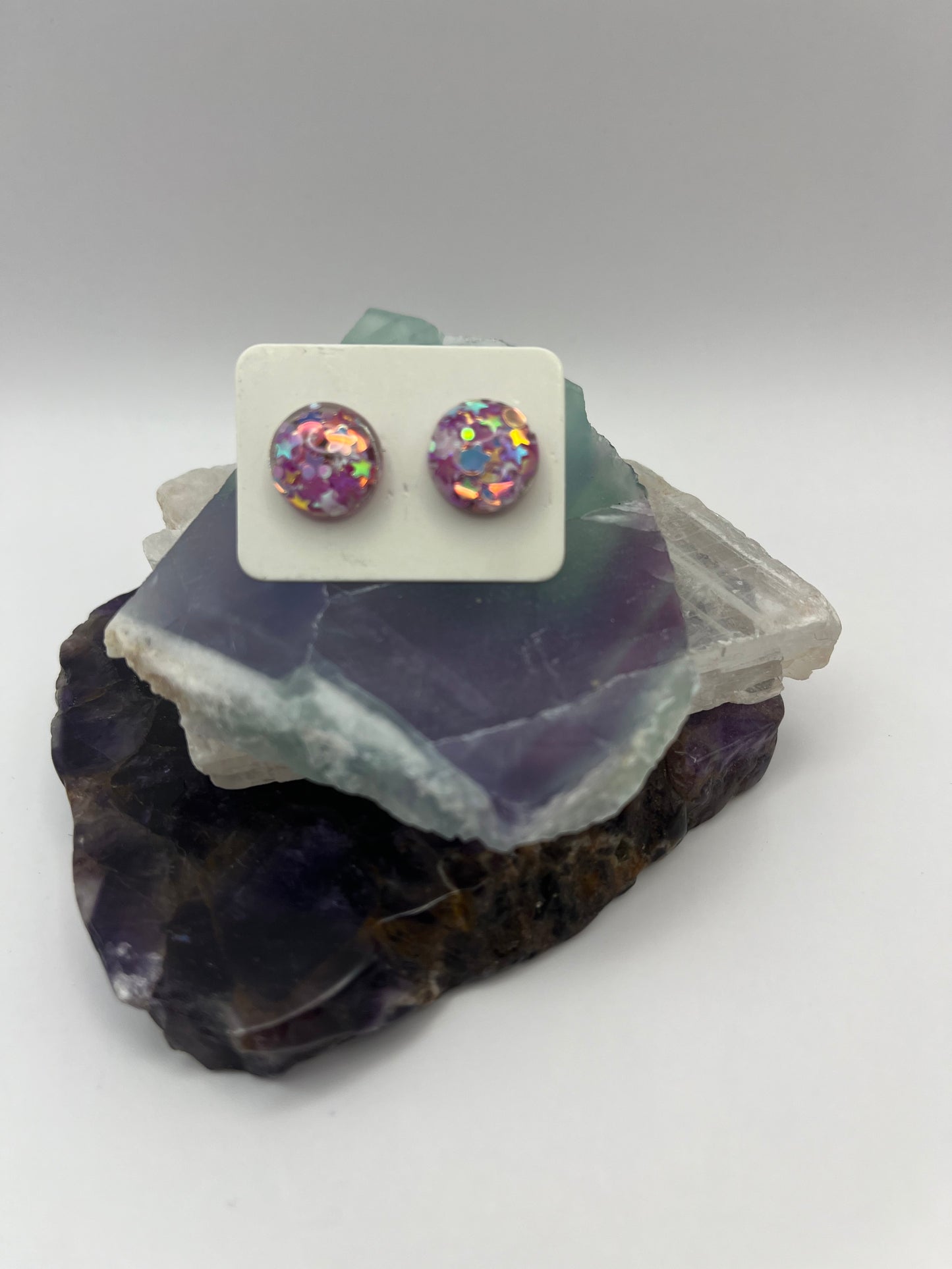 Single Pair Dark Pink with Star Studs