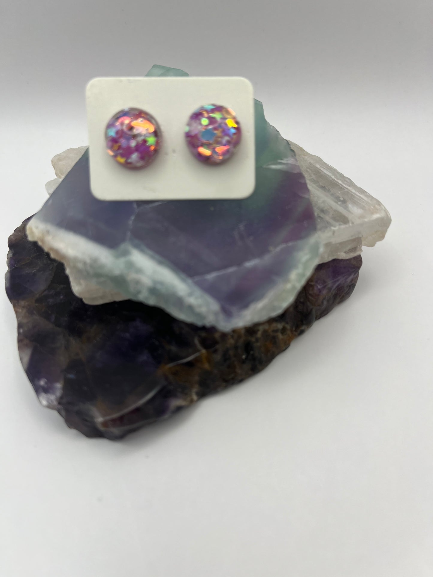 Single Pair Dark Pink with Star Studs