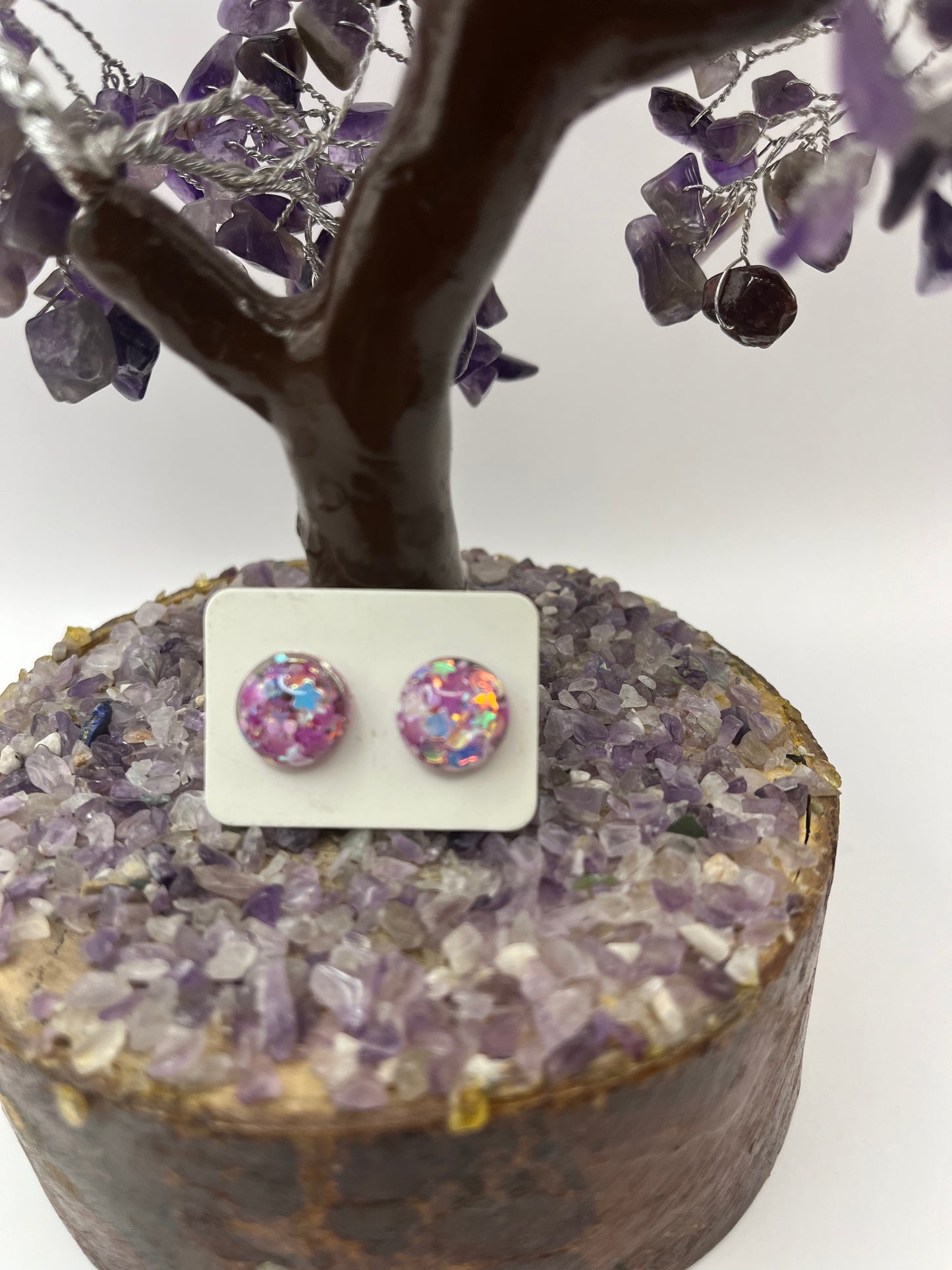 Single Pair Dark Pink with Star Studs