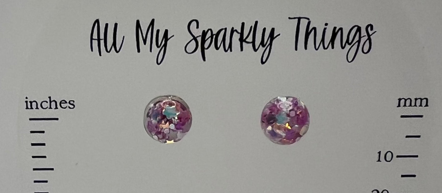 Single Pair Dark Pink with Star Studs