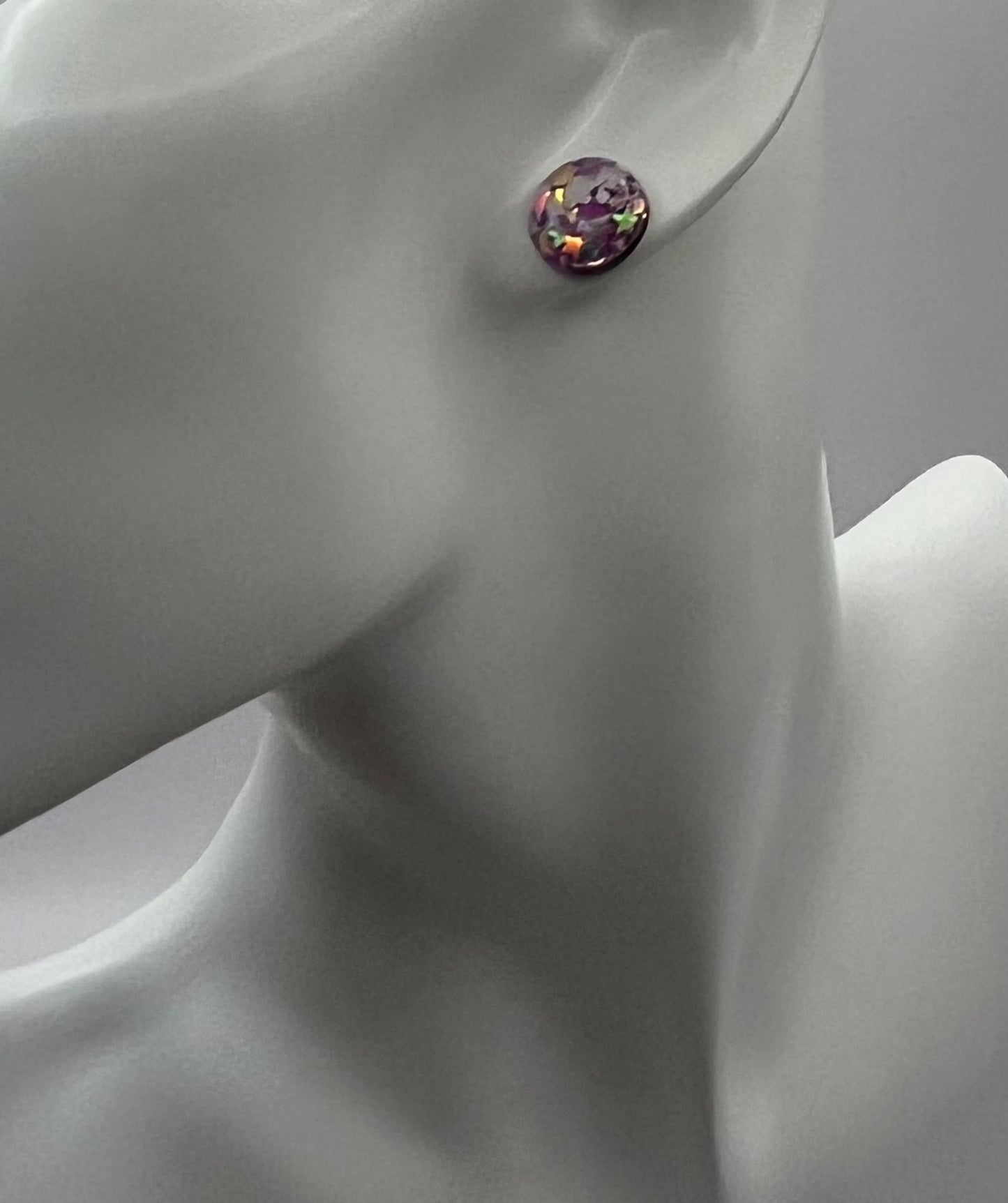 Single Pair Dark Pink with Star Studs