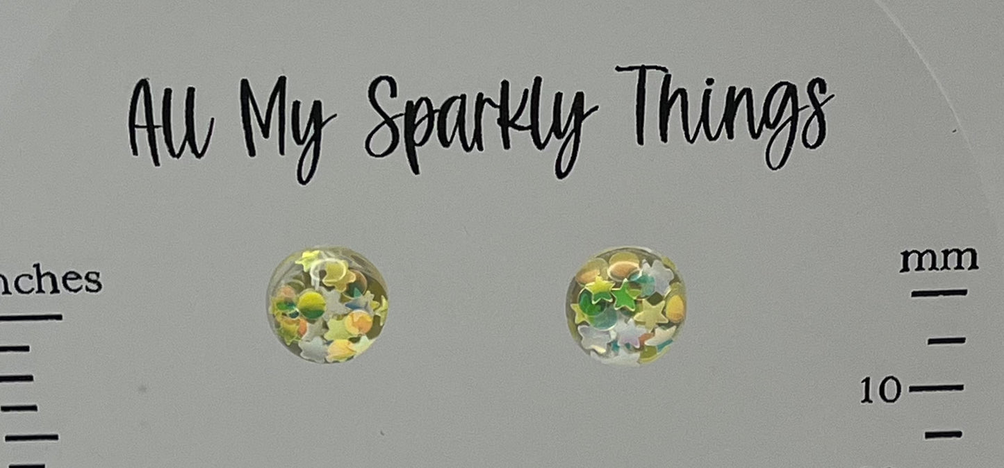 Single Pair Yellow with Stars Studs