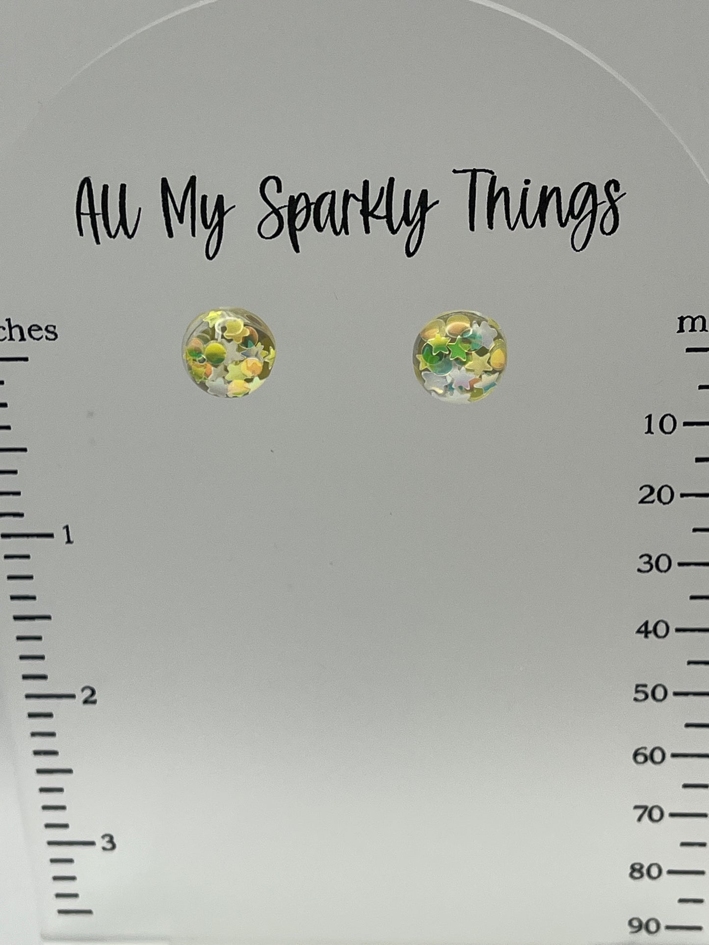 Single Pair Yellow with Stars Studs