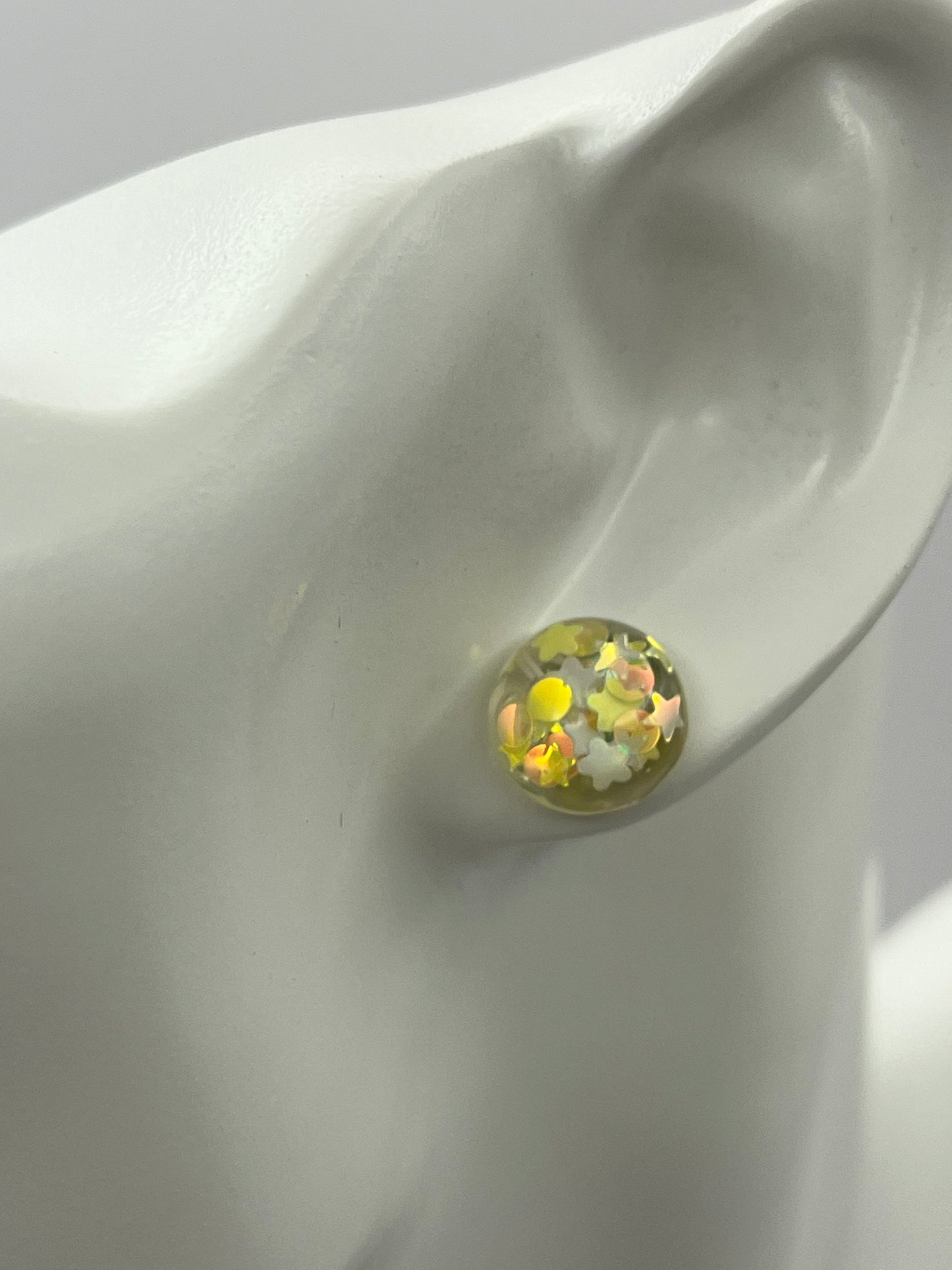 Single Pair Yellow with Stars Studs