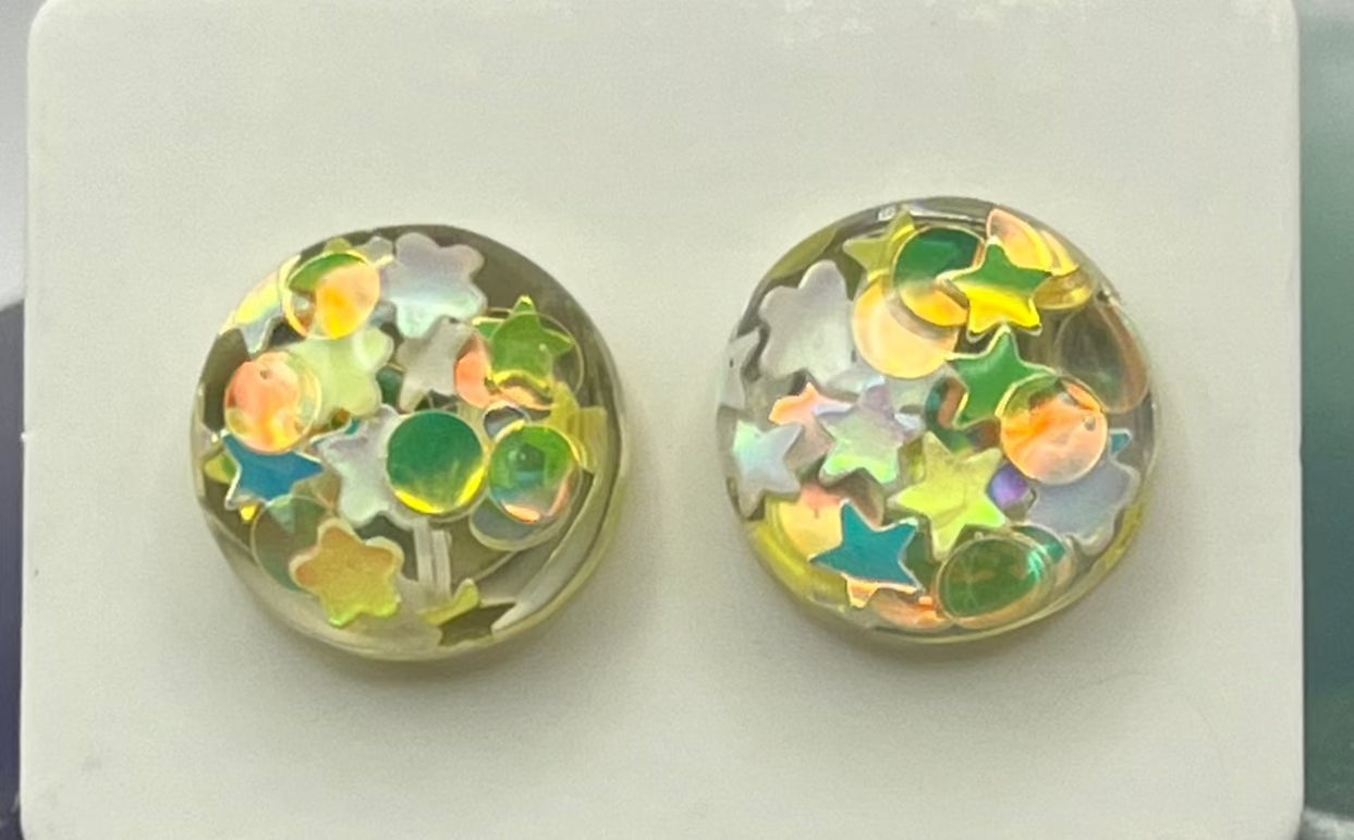 Single Pair Yellow with Stars Studs