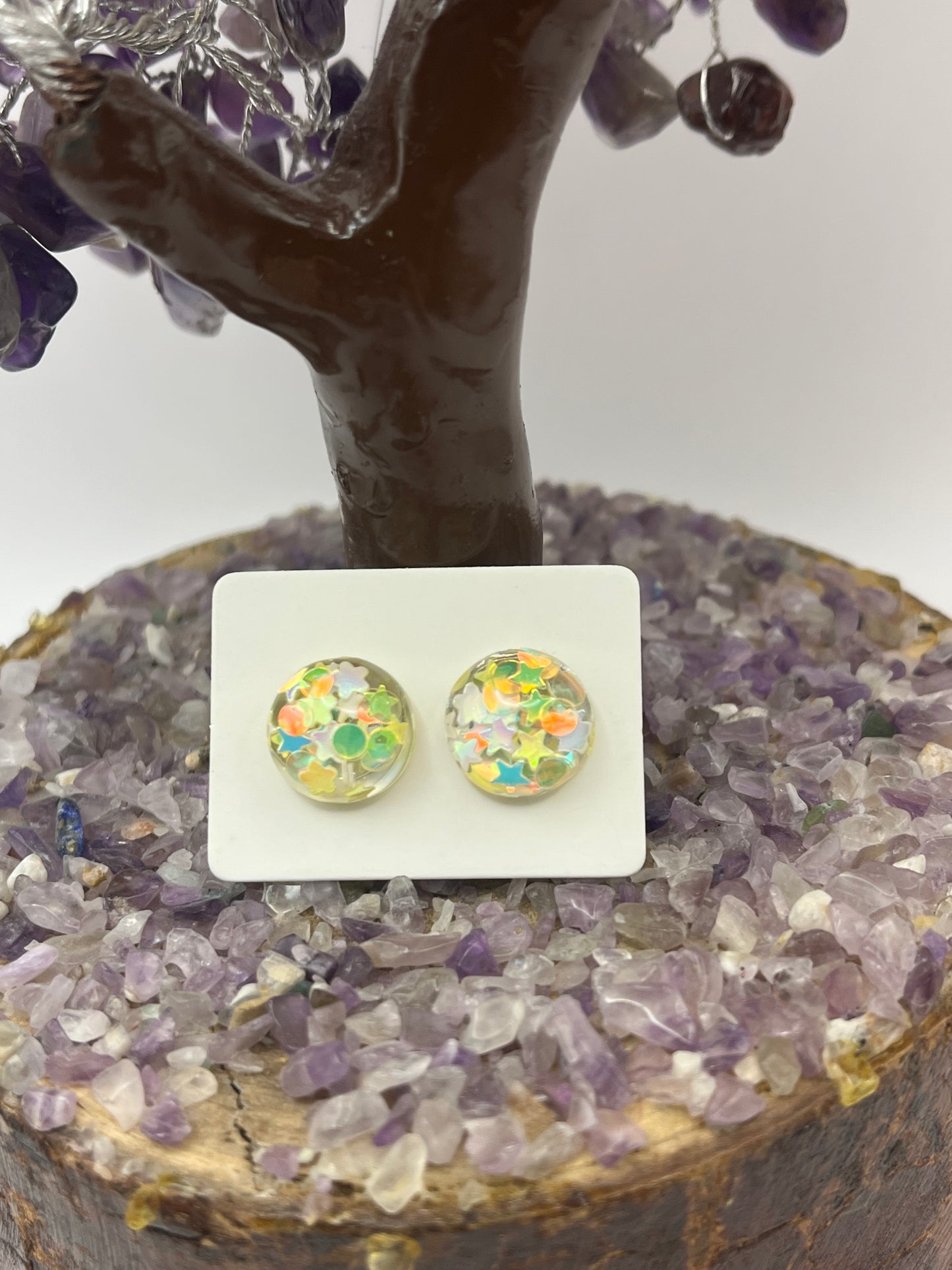 Single Pair Yellow with Stars Studs