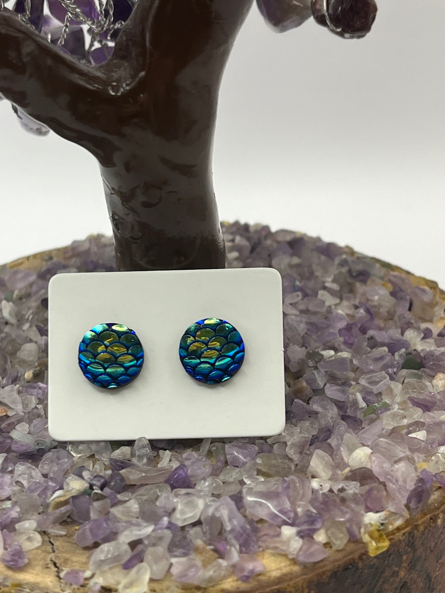 Single Pair Blue Mermaid Studs