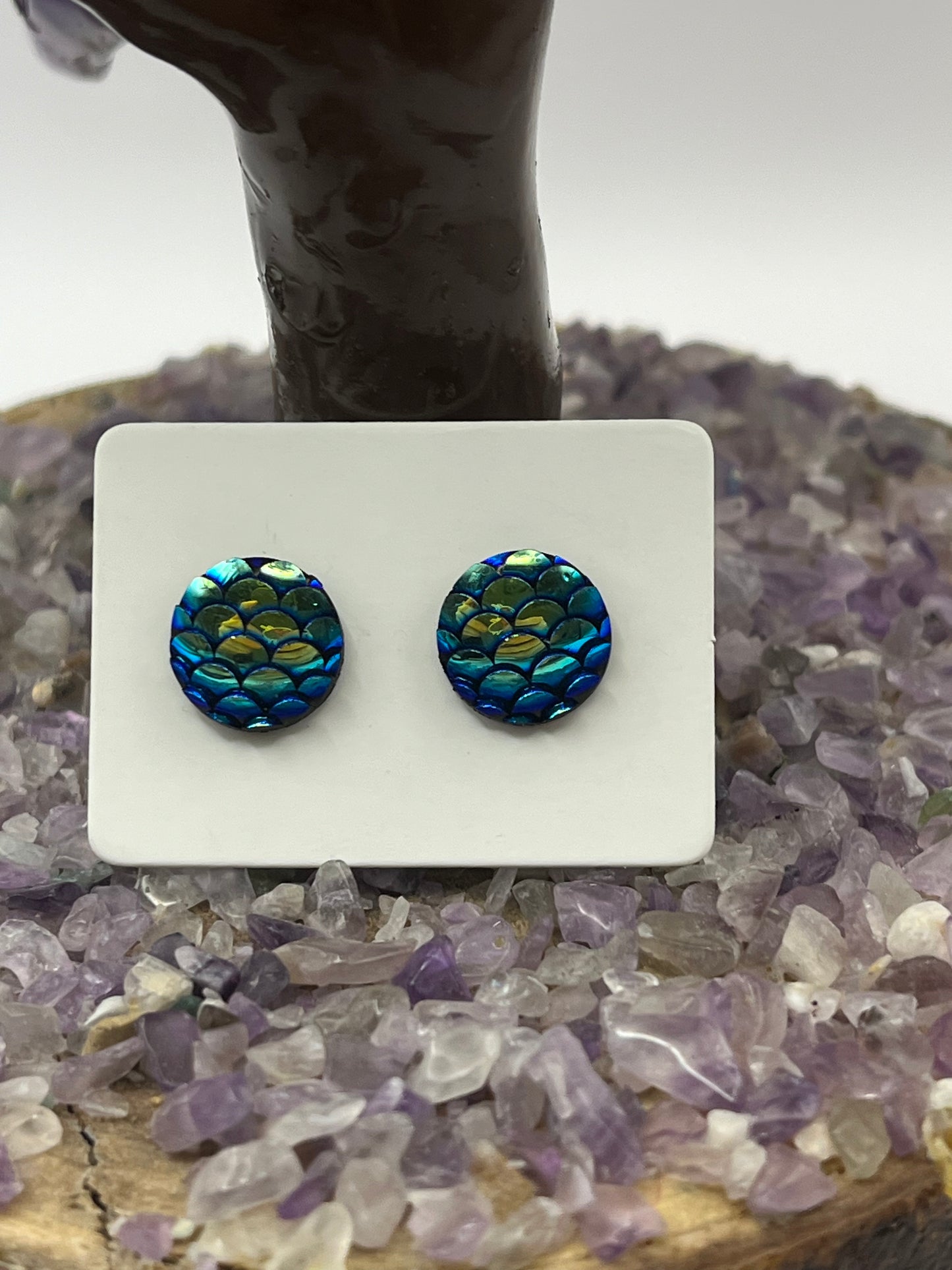 Single Pair Blue Mermaid Studs