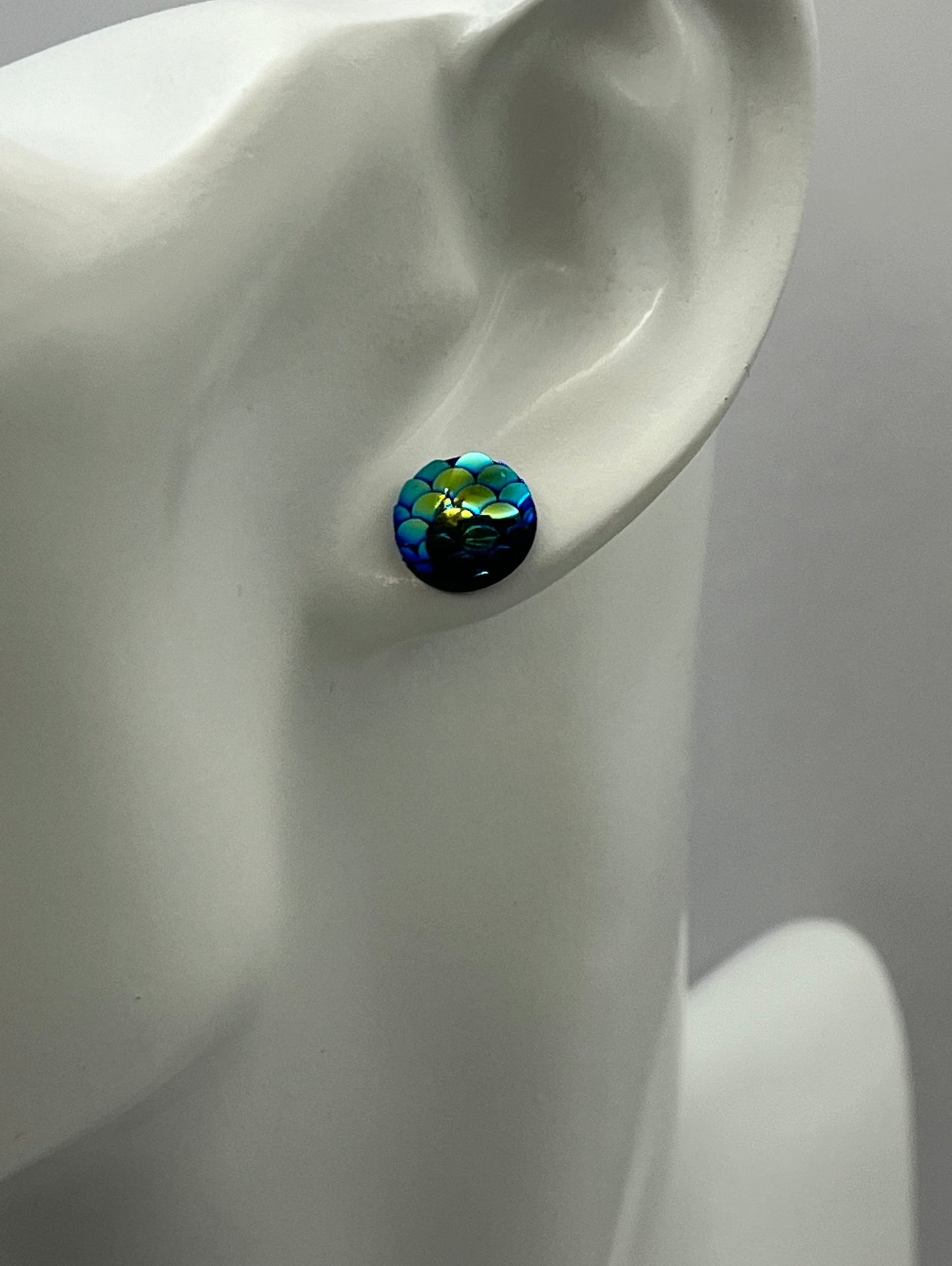 Single Pair Blue Mermaid Studs