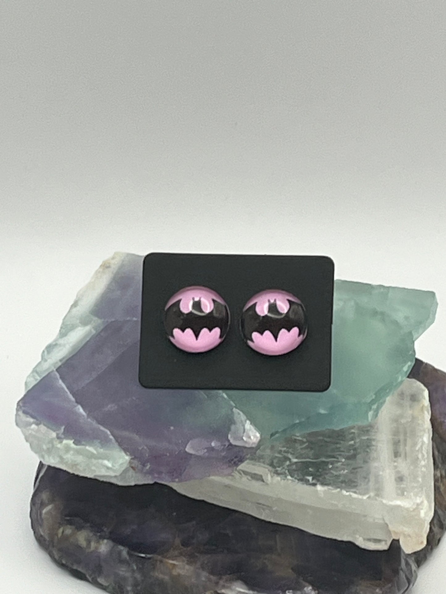 Single Pair Pink Bat Studs