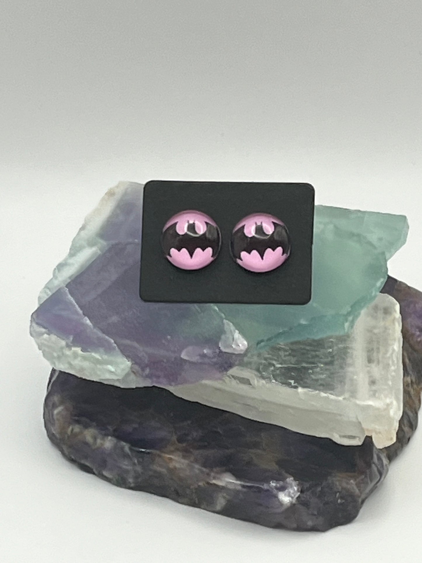 Single Pair Pink Bat Studs
