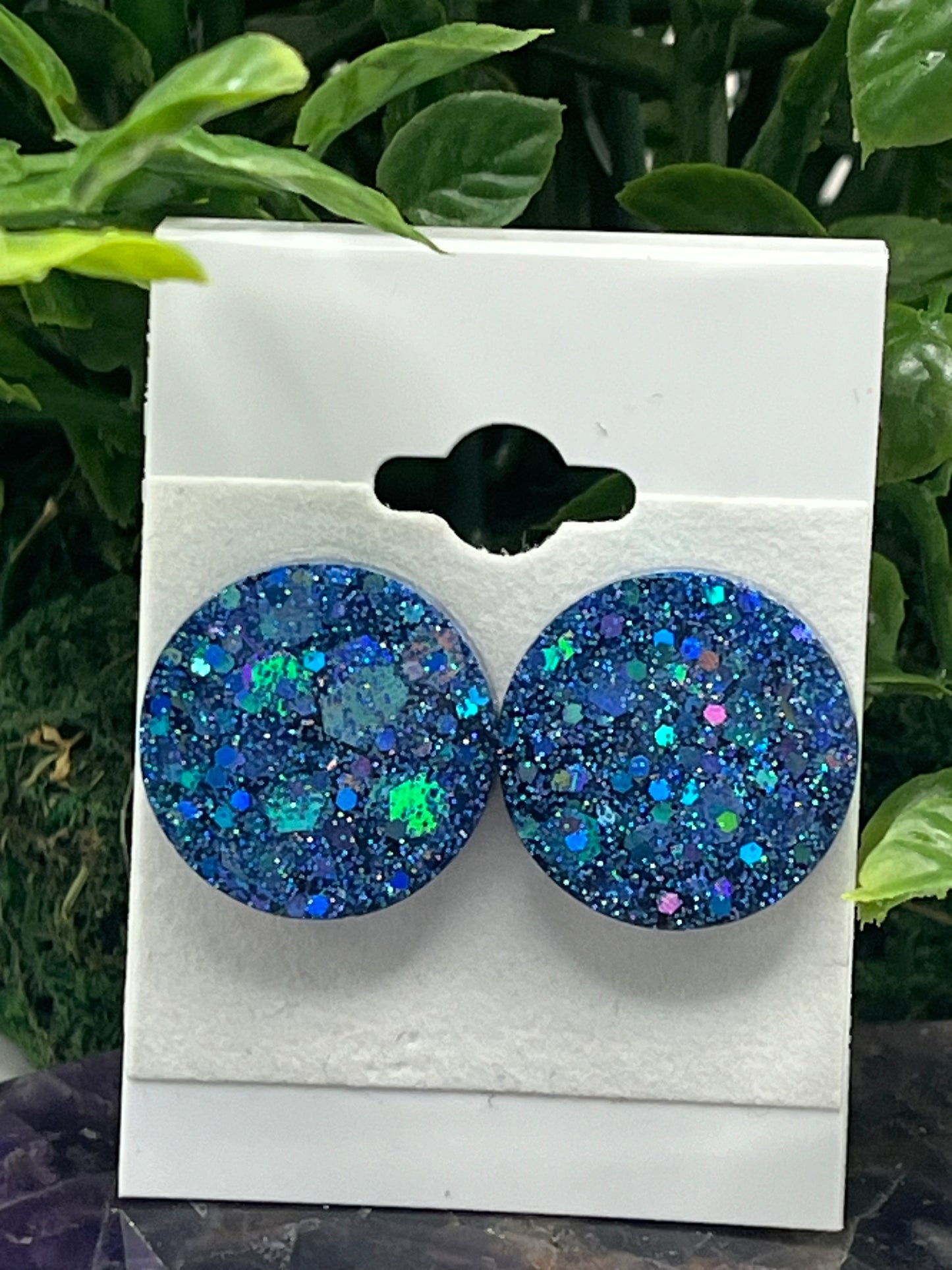 Large 18 mm Studs Blue Holographic