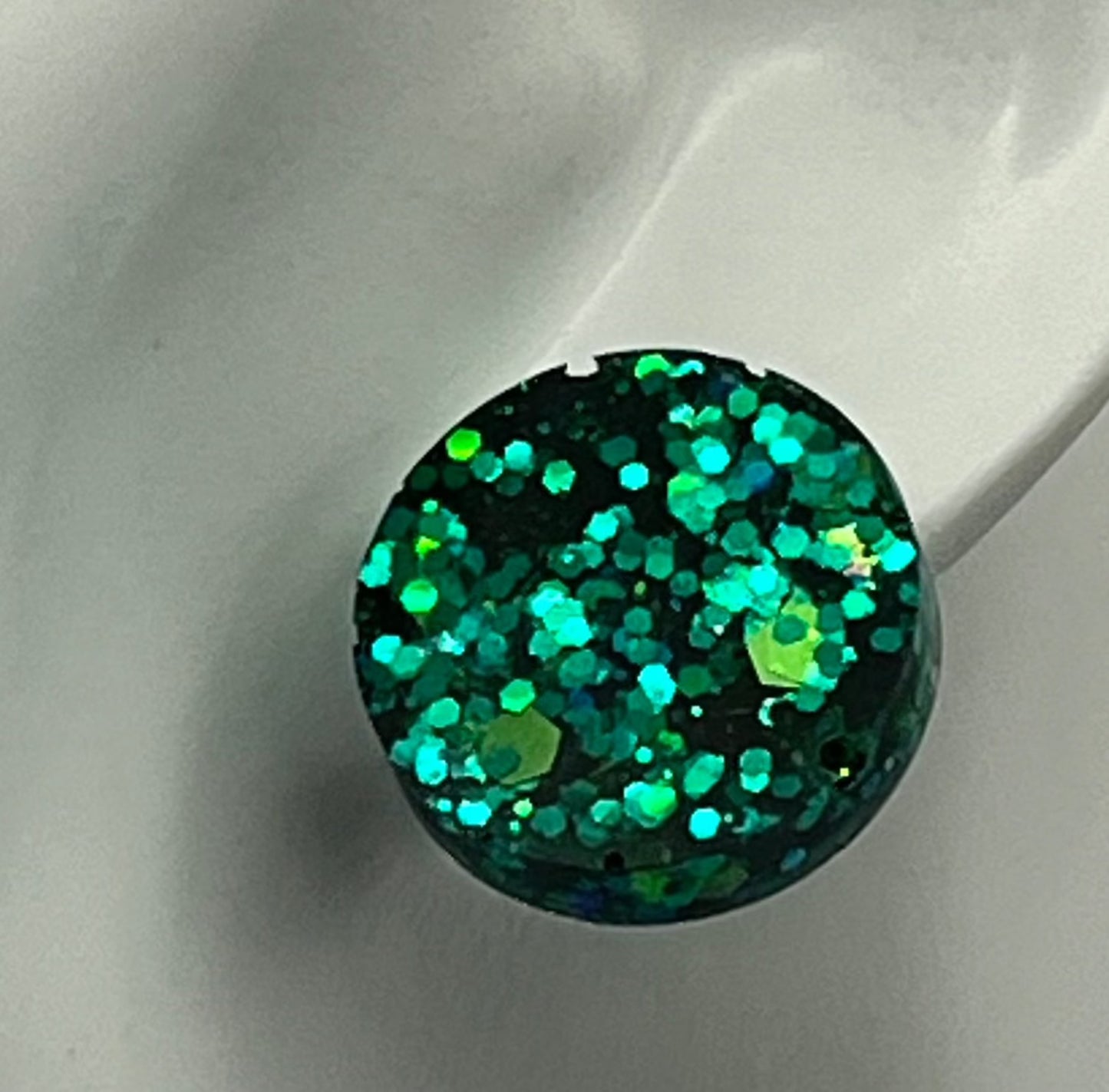 Large 18 mm Studs Green Holographic