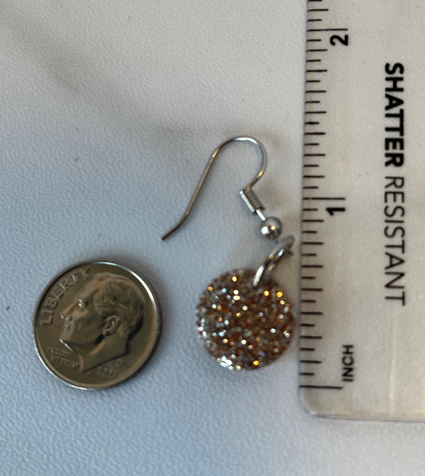 Small Circle Earrings, Champagne Gold