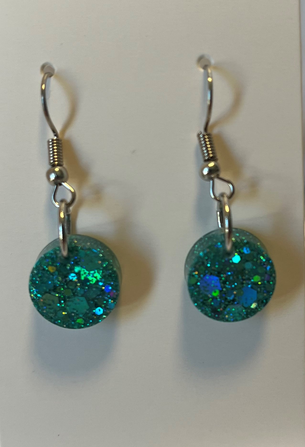 Small Circle Earrings Teal