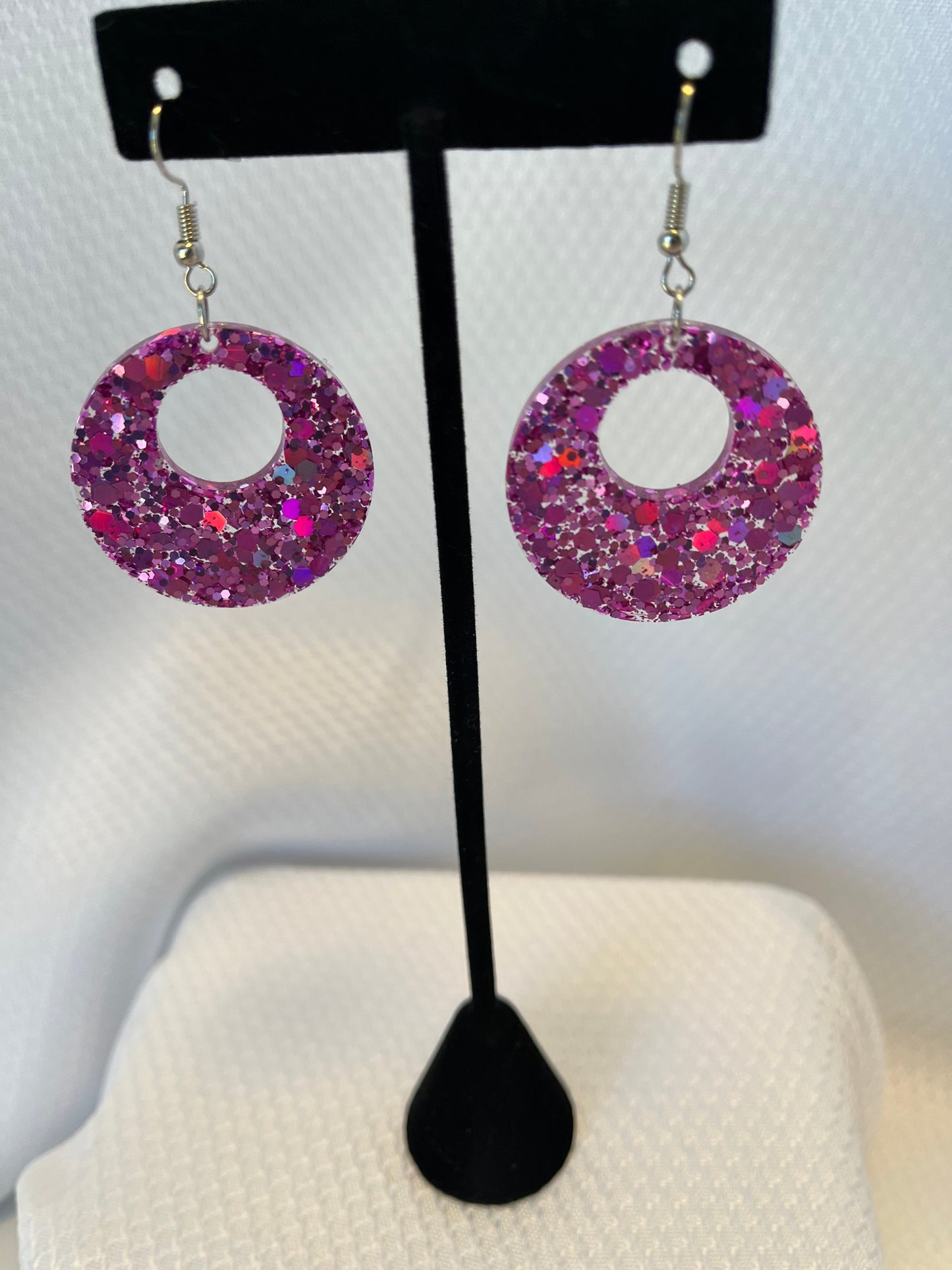 Medium Hoops Earrings Pink