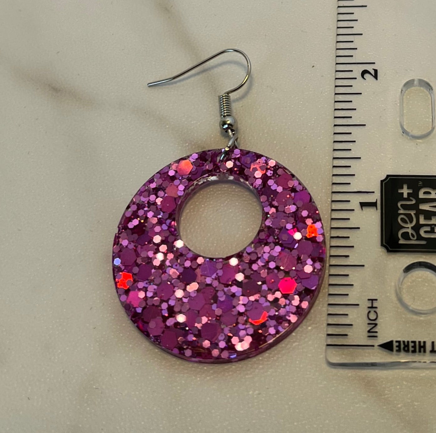 Medium Hoops Earrings Pink