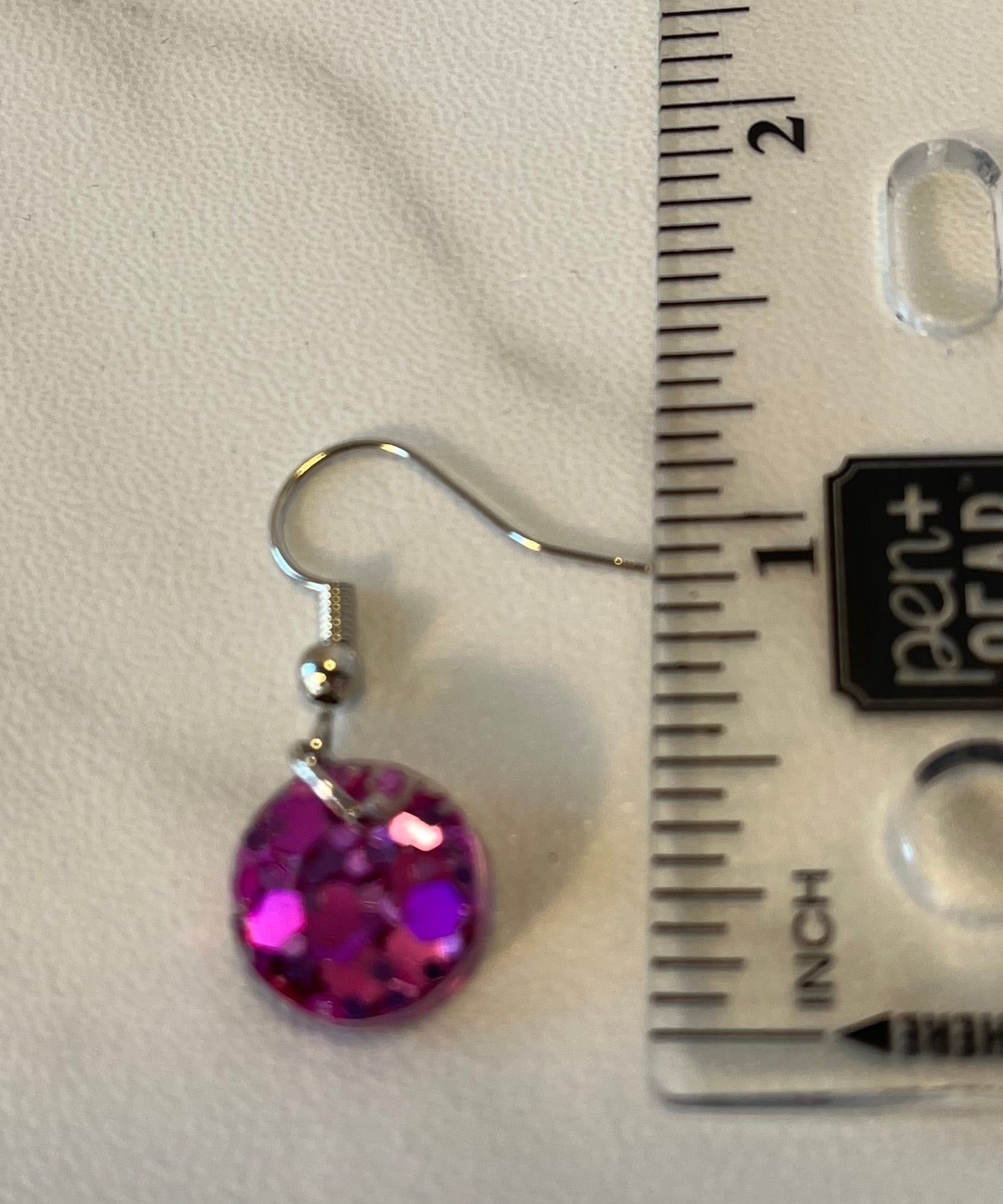 Small Circle Earrings Pink