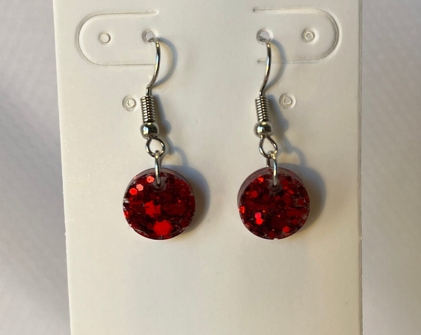 Small Circle Earrings Bright Red