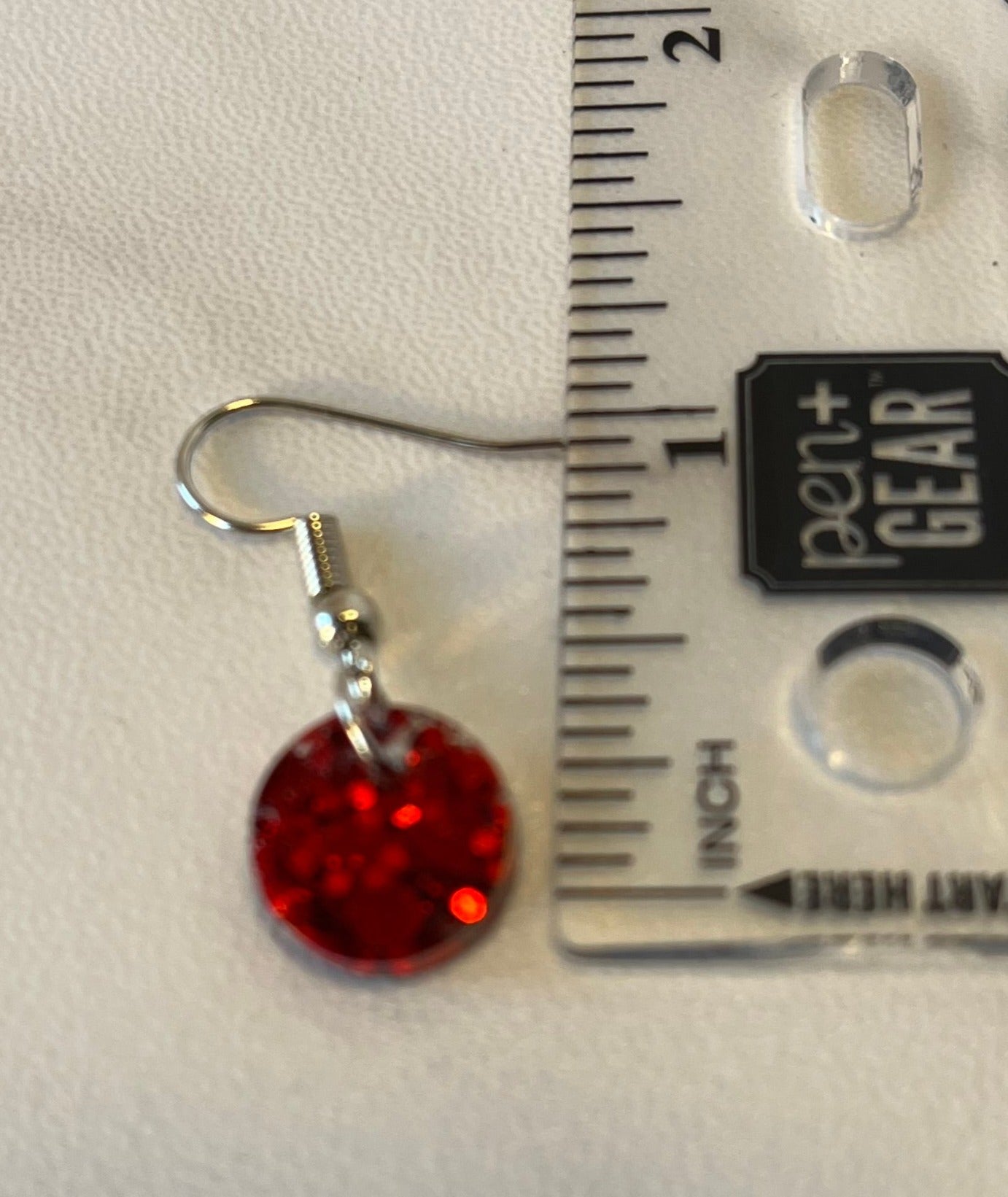 Small Circle Earrings Bright Red