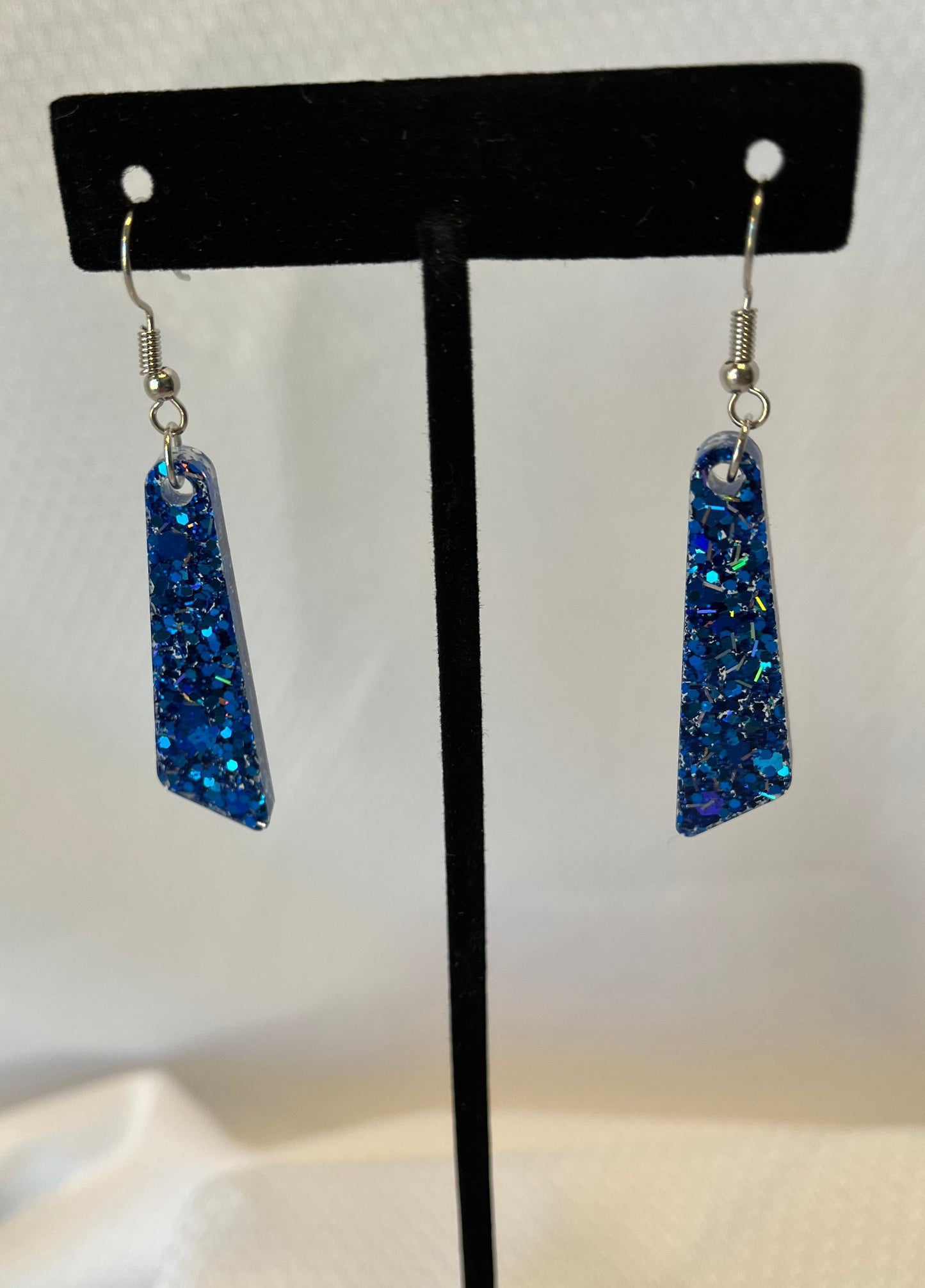 Medium Dangle Earrings Royal Blue w/ Silver