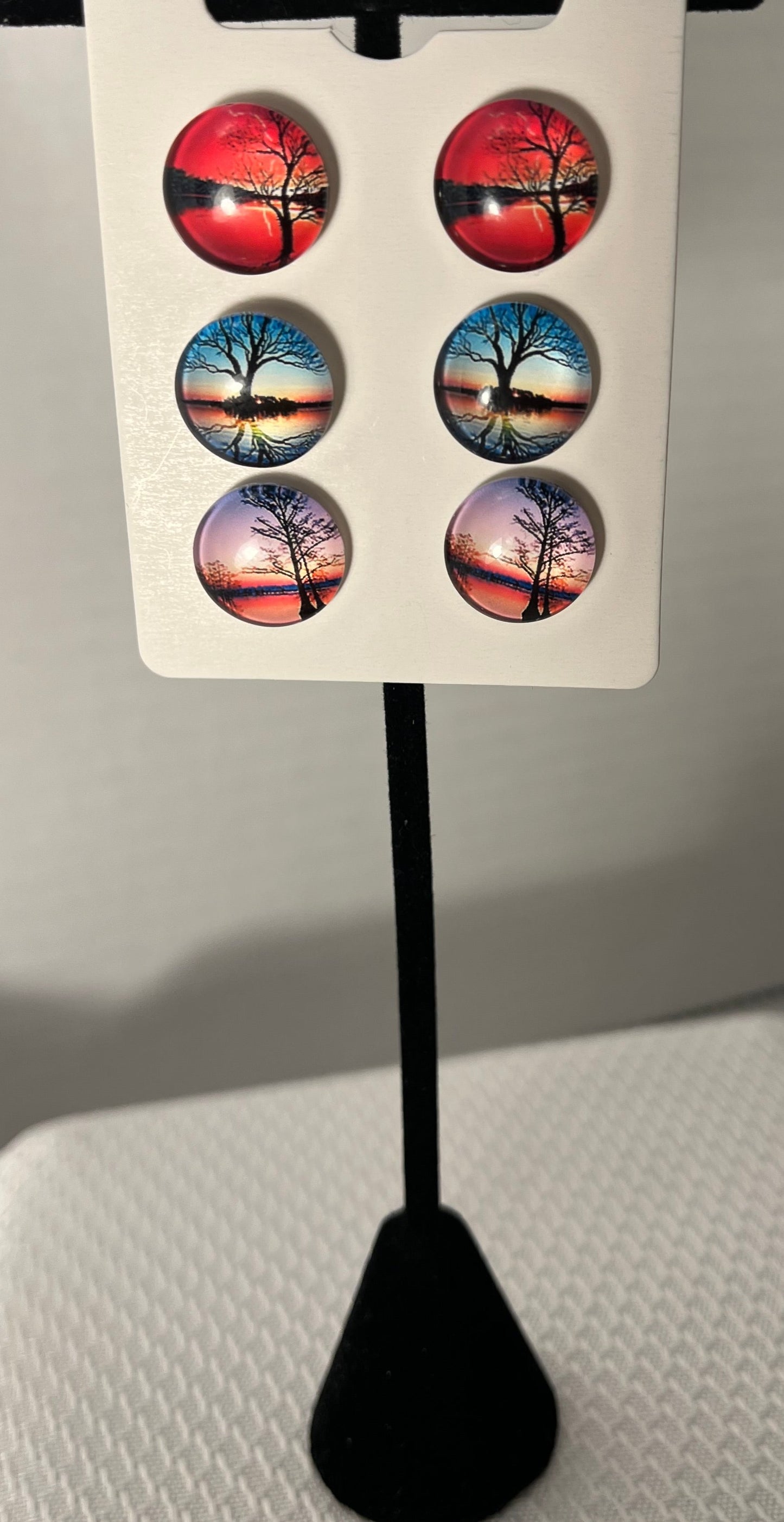 Three pair pack, red trees, blue sunset trees, pink sunset trees
