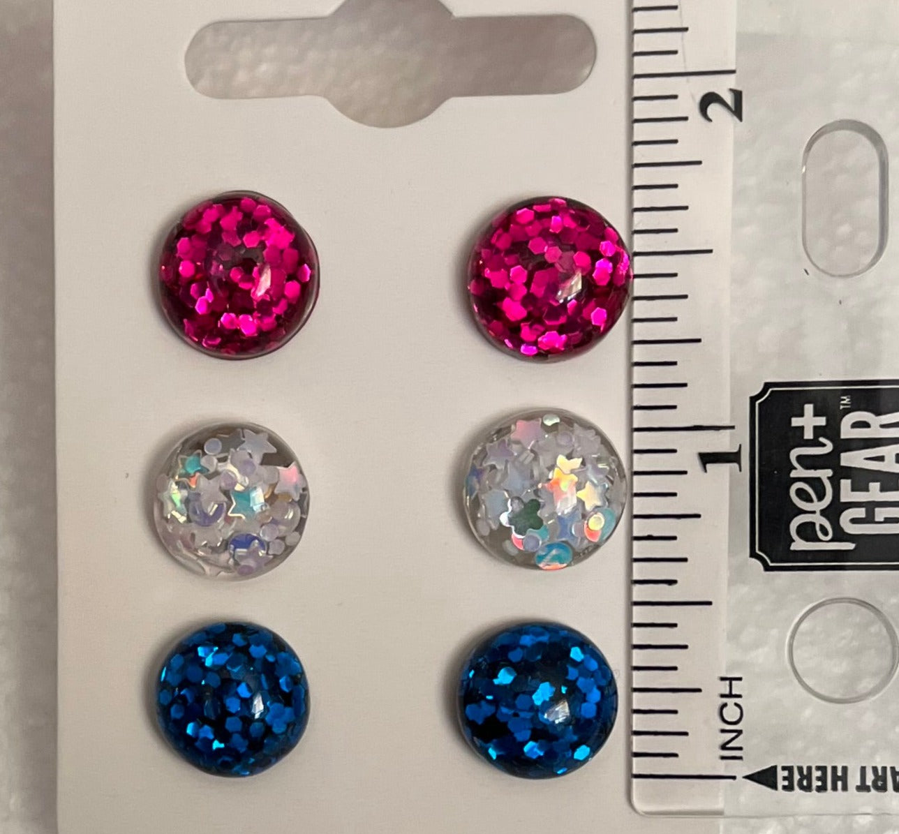 Three pair pack, Pink, White, and Royal Blue