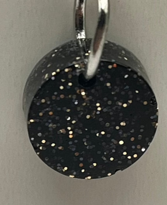 Small Circles Black with Gold Sprinkles