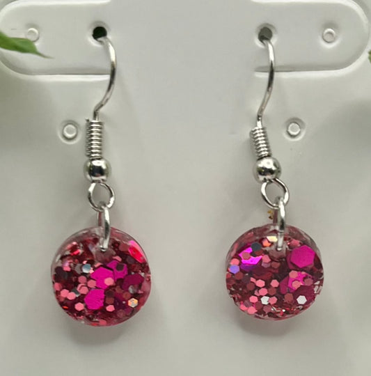 Small circles pink with silver